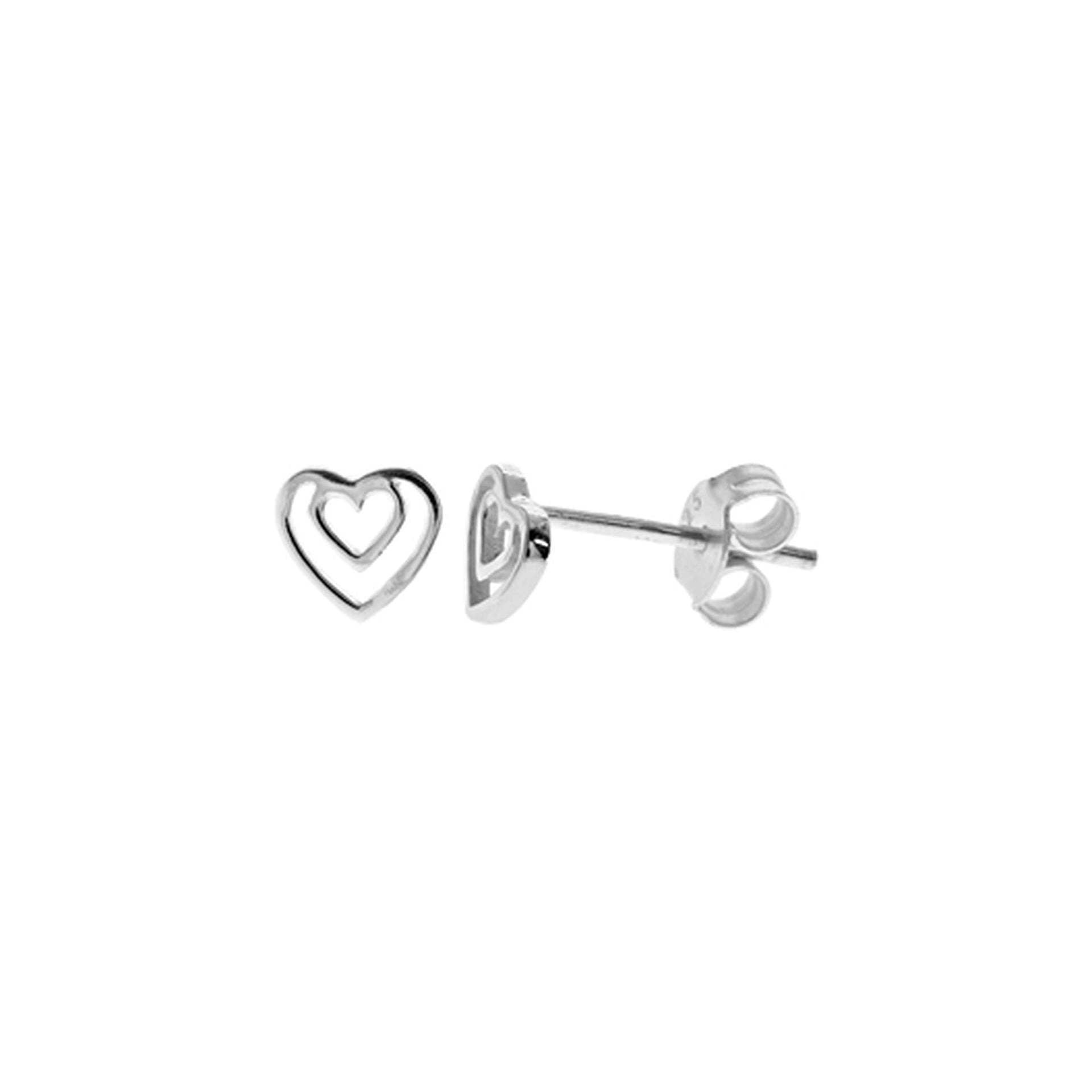 Lily double heart studs