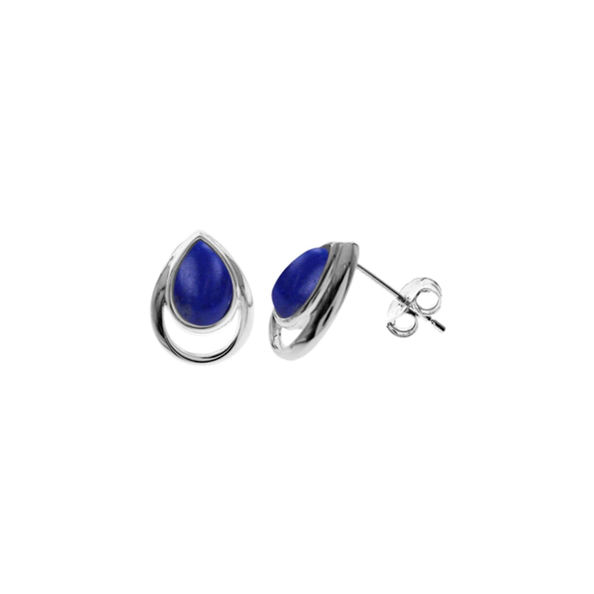 Lola teardrop lapis lazuli in open teardrop studs