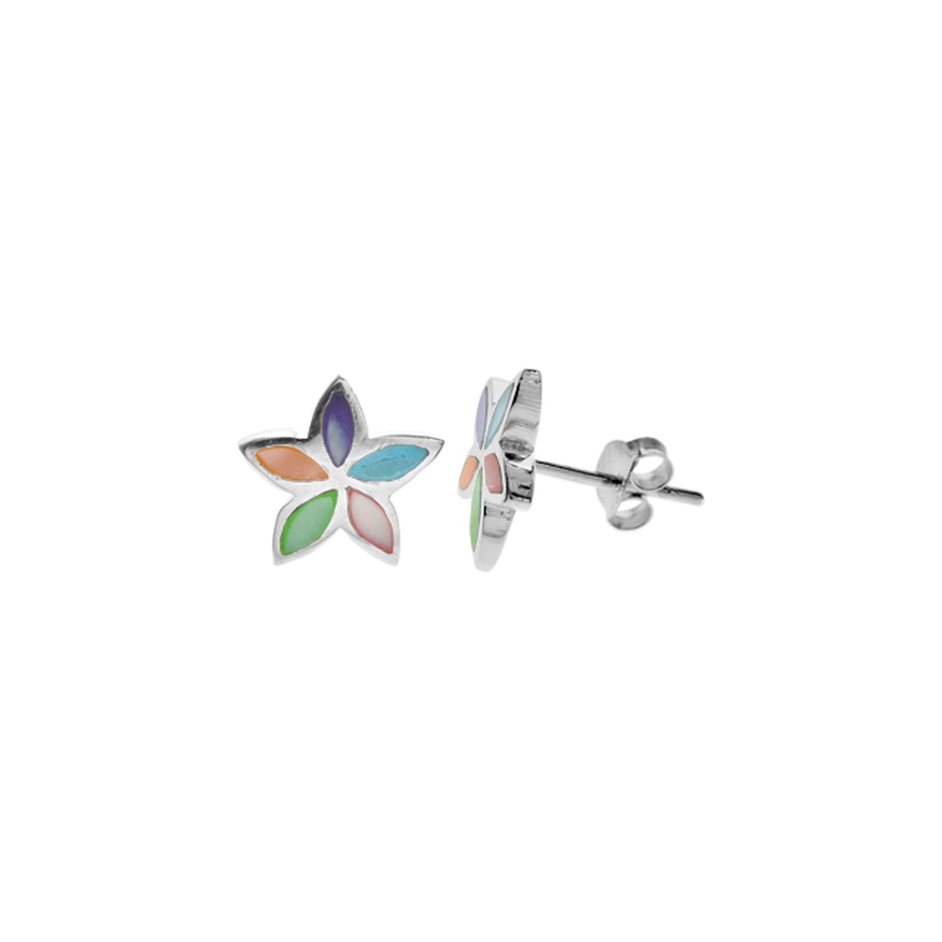 Bronwen mother of pearl marquis flower petal studs