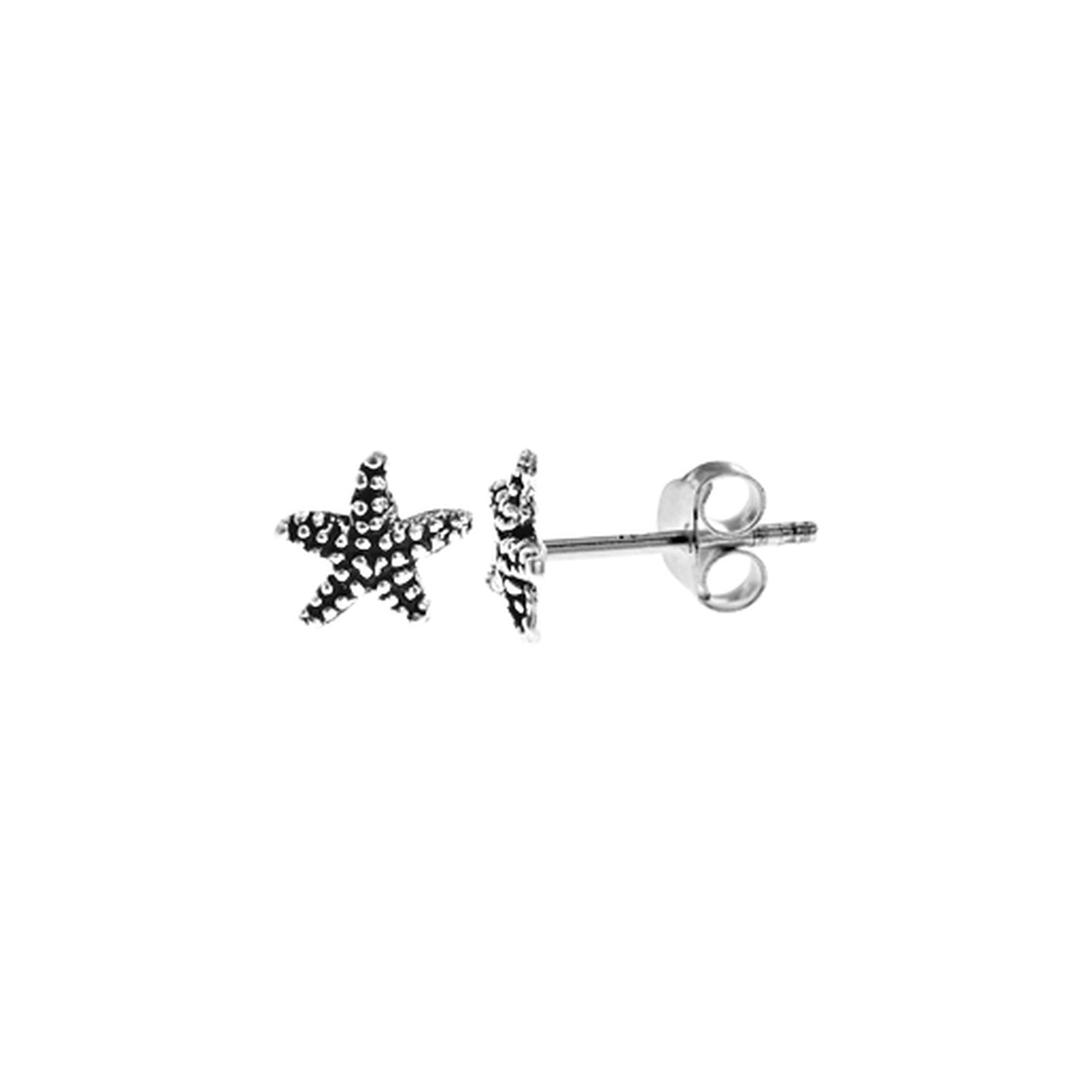 Smile oxidised starfish studs