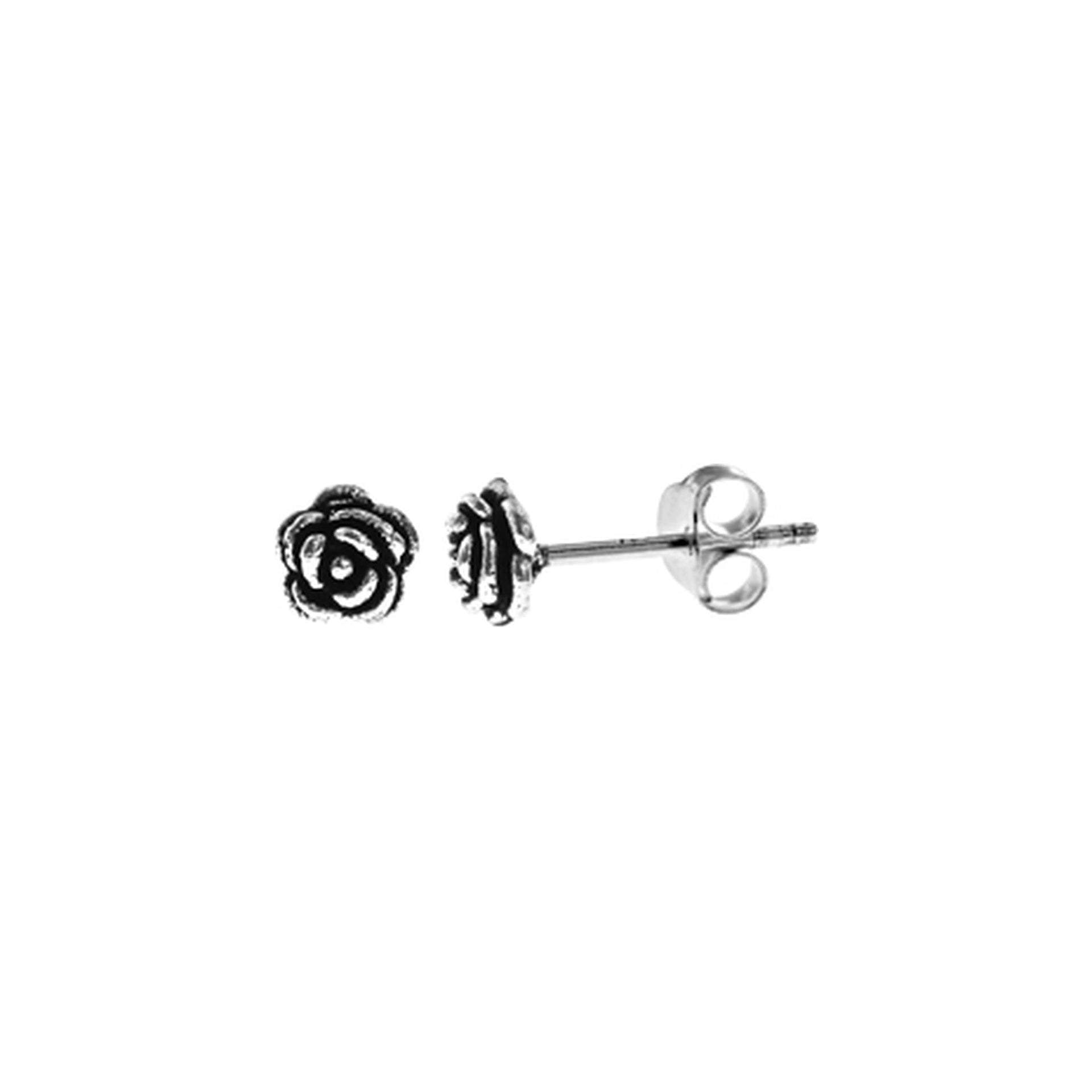Smile oxidised rose studs