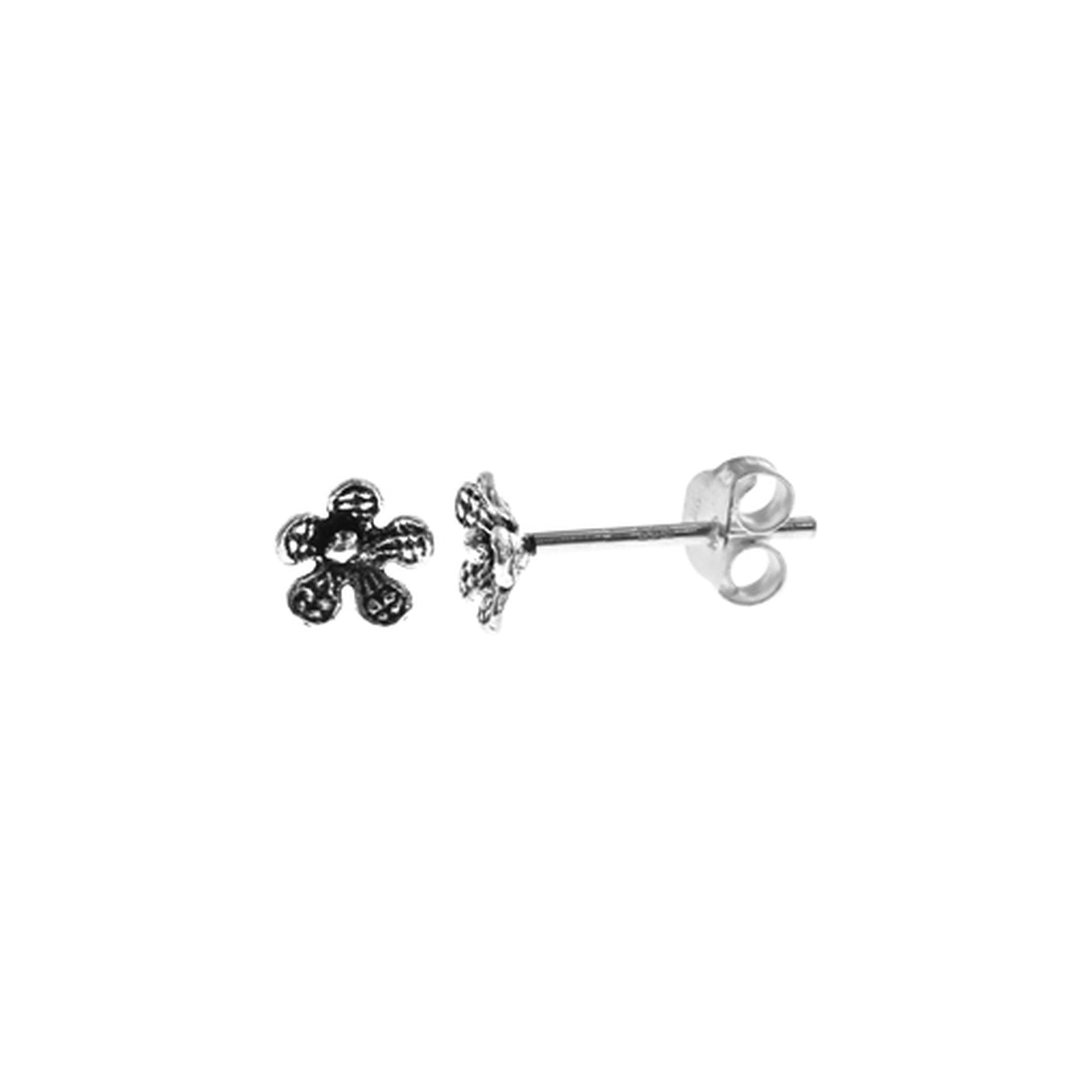 Smile simple oxidised flower studs