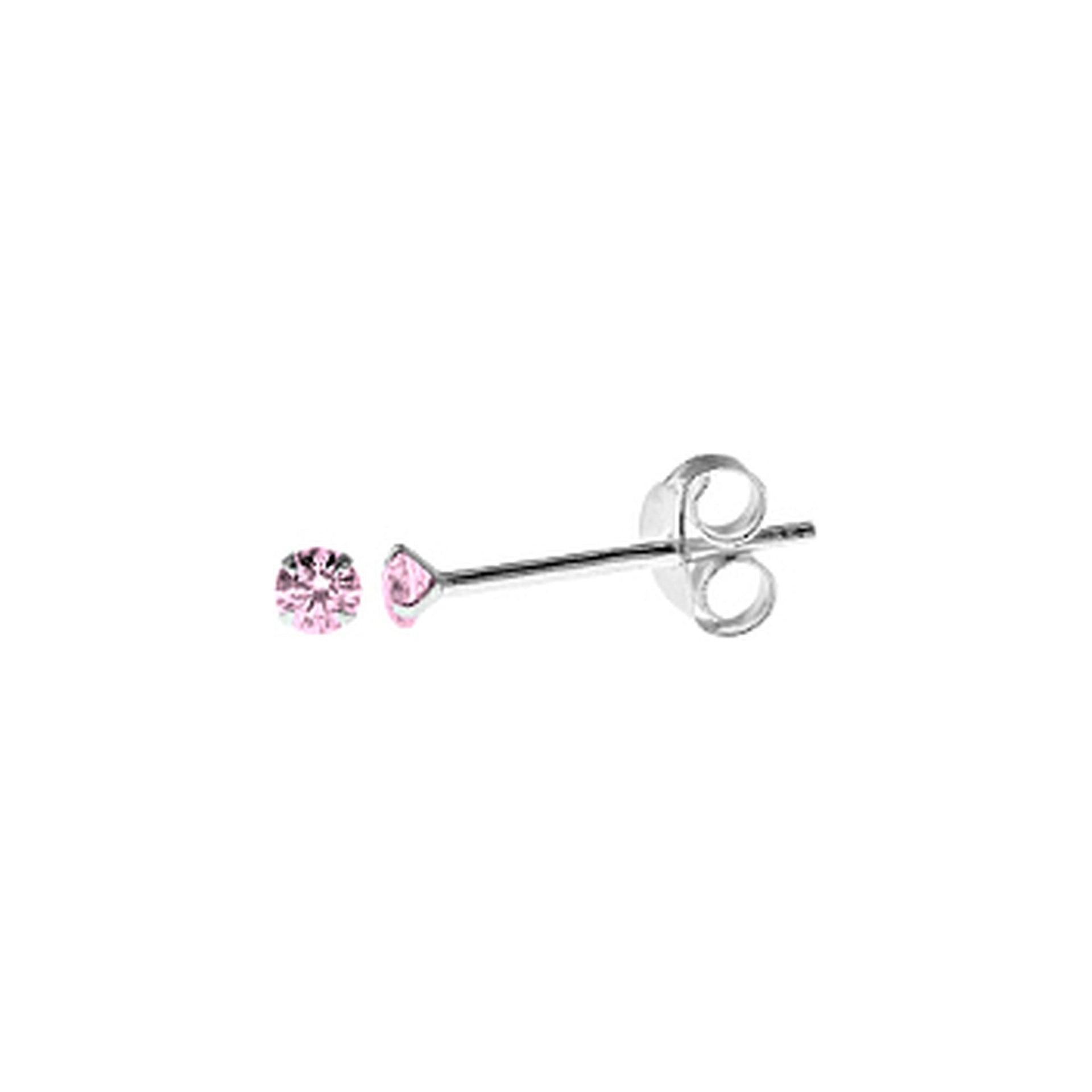 Smile pink crystal claw-set studs