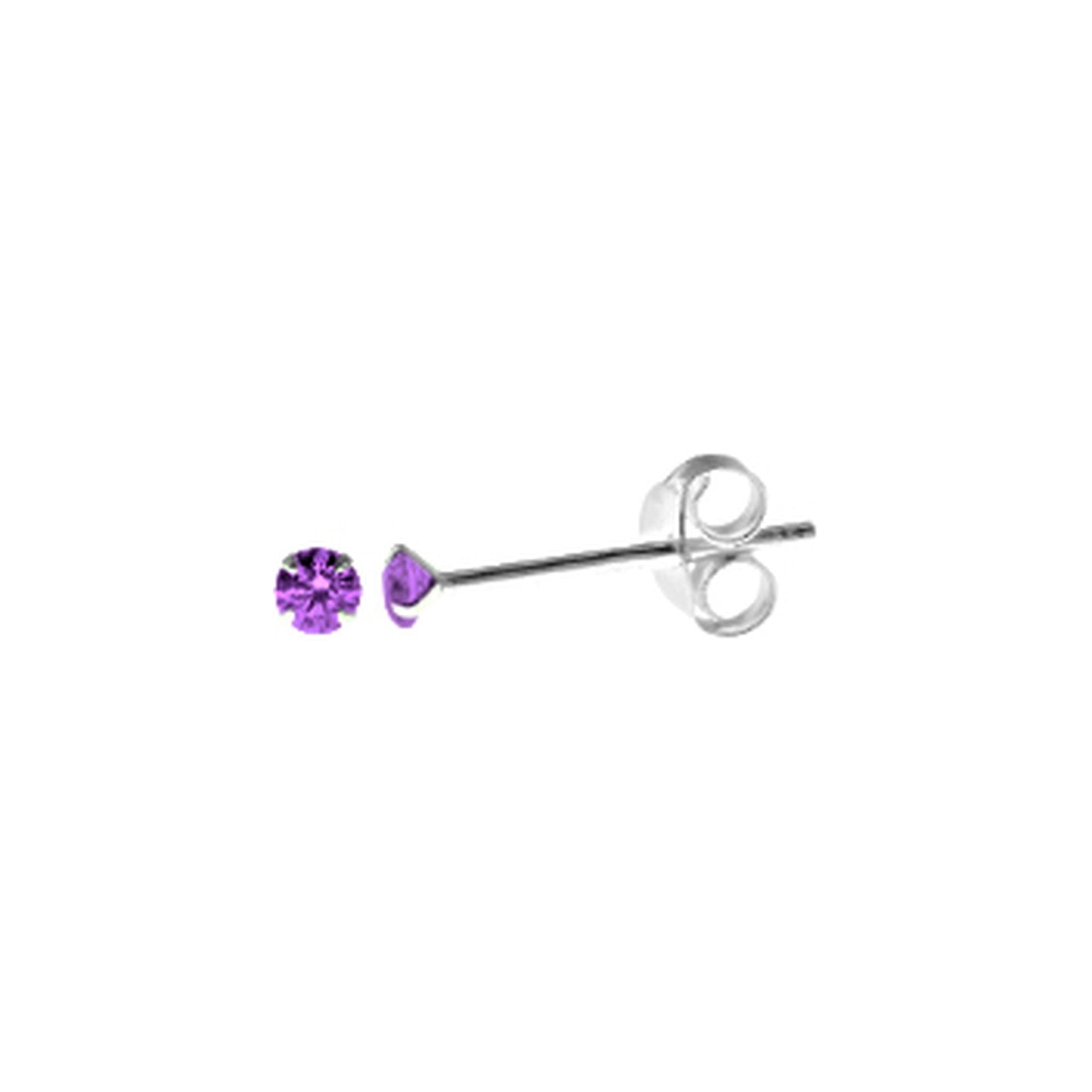 Smile purple crystal claw-set studs