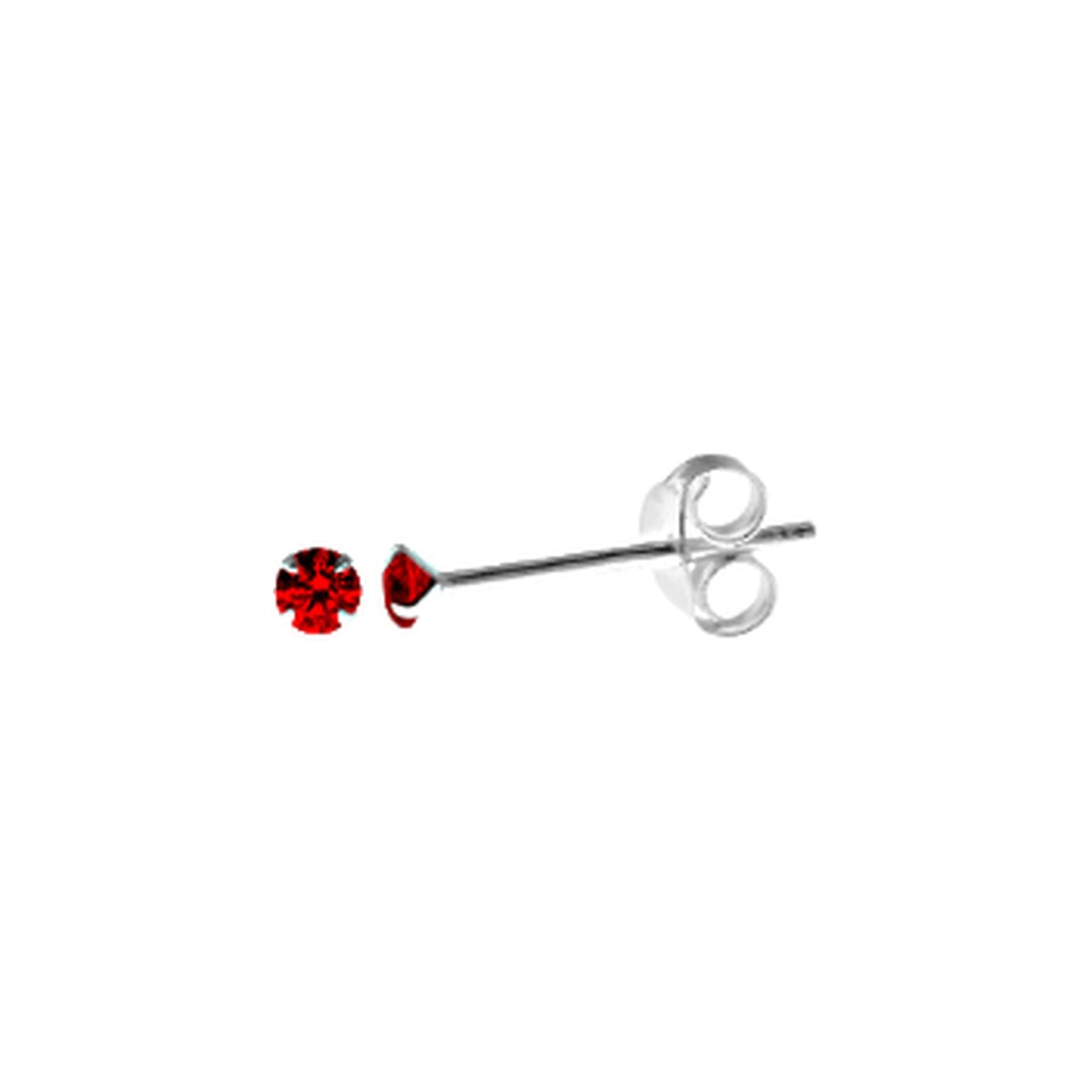 Smile red crystal claw-set studs
