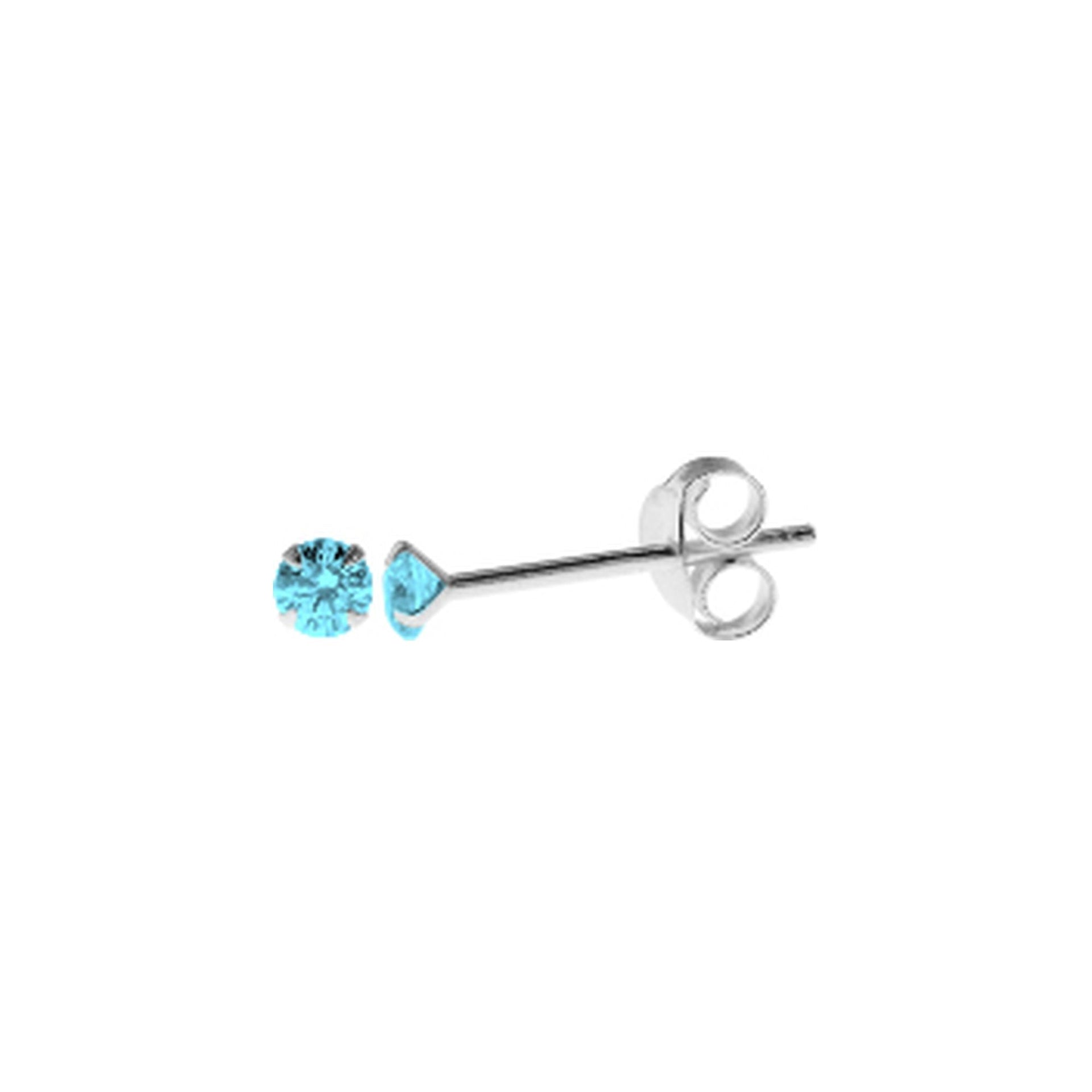 Smile claw-set blue crystal studs