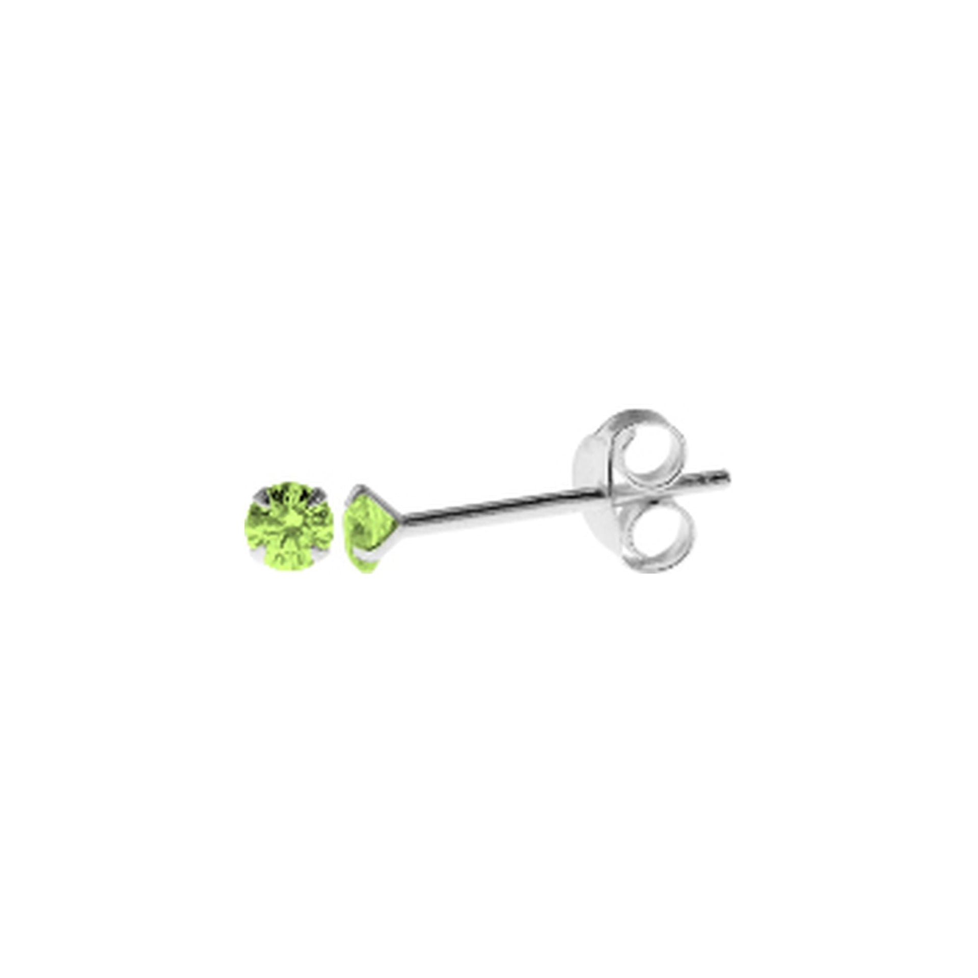 Smile claw-set green crystal studs