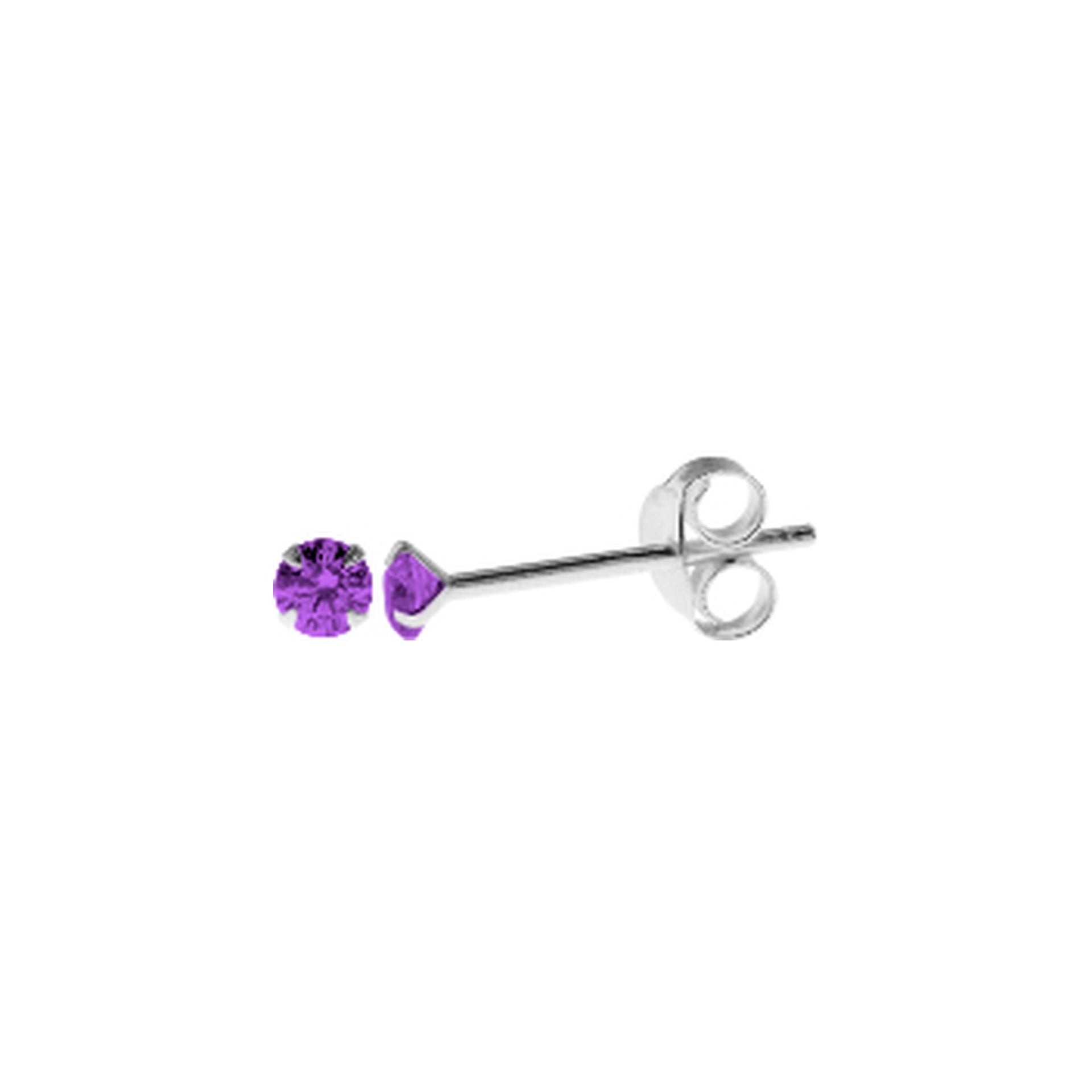 Smile claw-set purple crystal studs