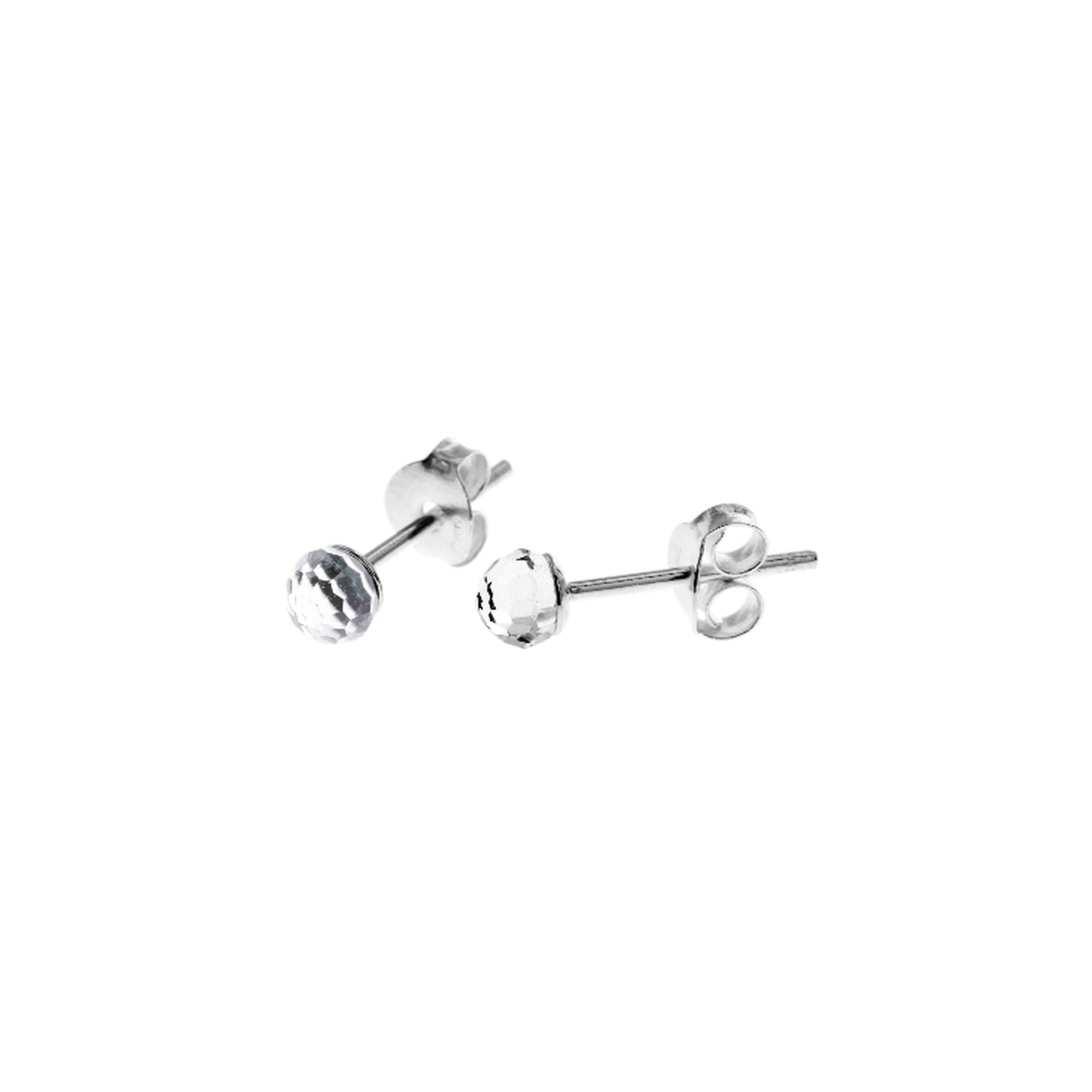 Smile clear aurora crystal orb studs