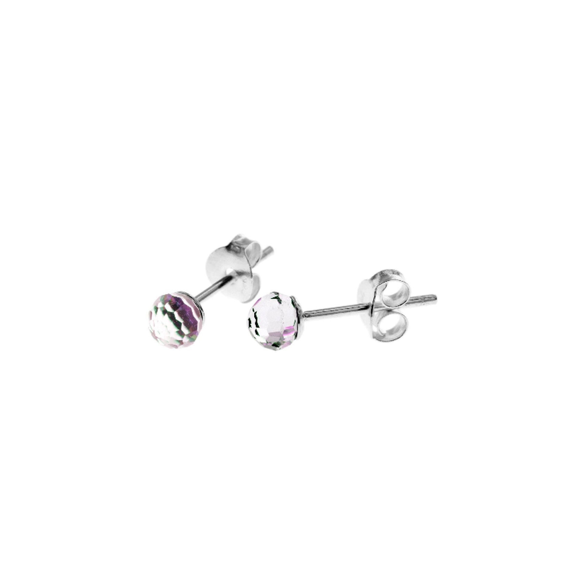 Smile amethyst aurora orb crystal studs