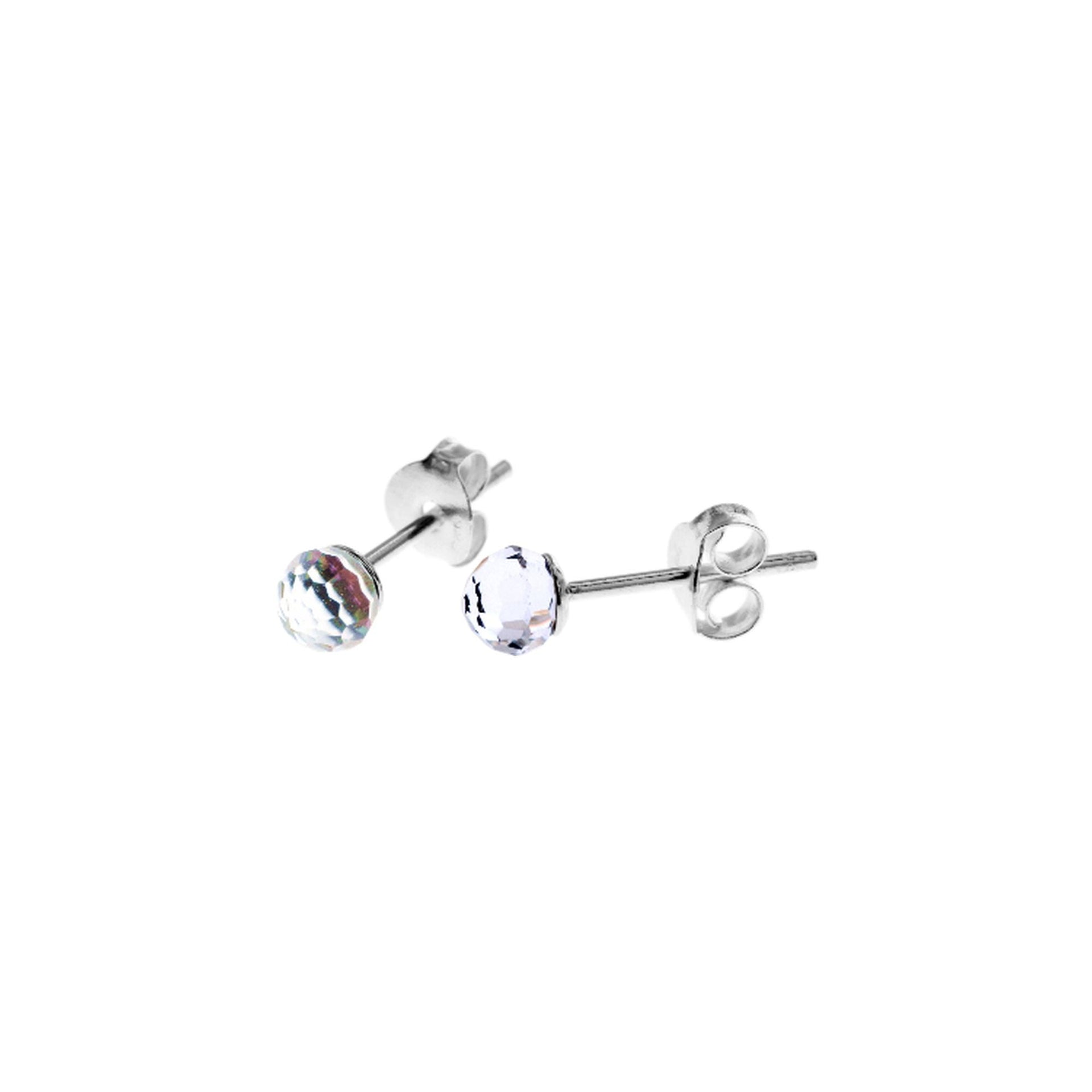 Smile rainbow aurora orb crystal studs