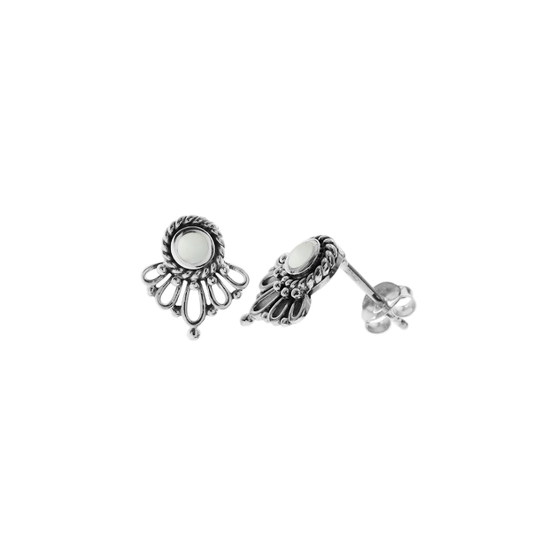 Bronwen fanned loop & rope mother of pearl studs