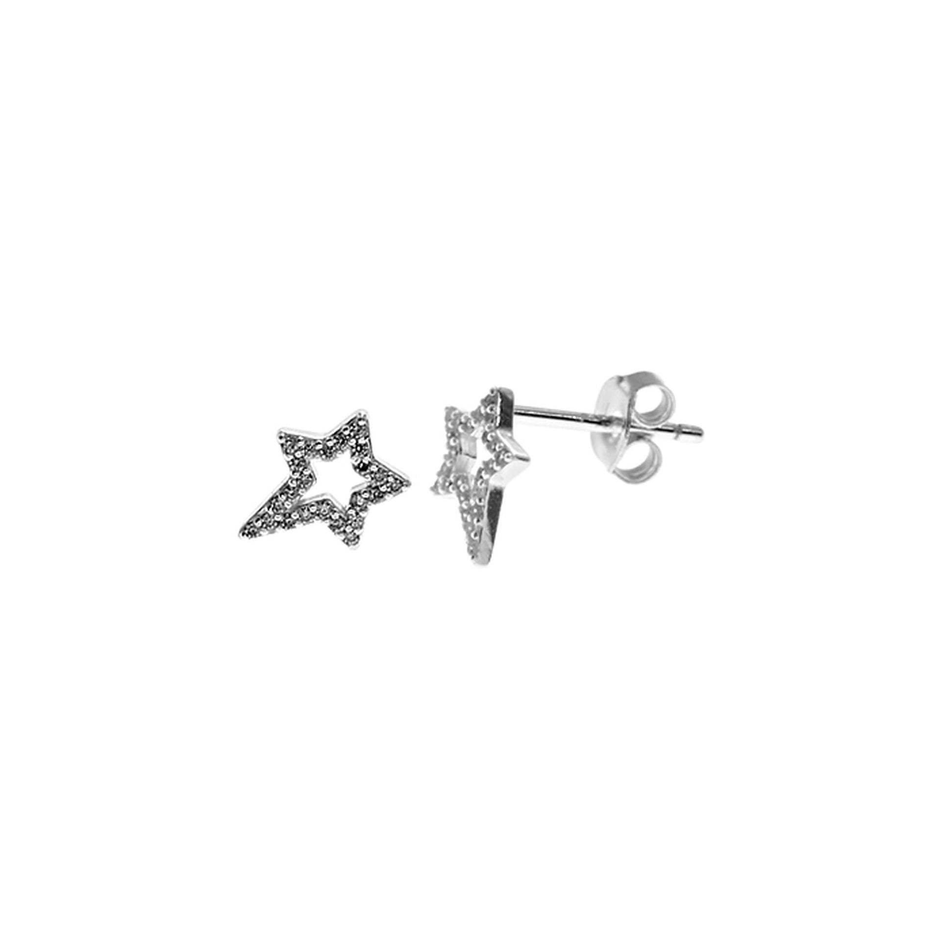 Natalie asymmetric CZ-set star studs