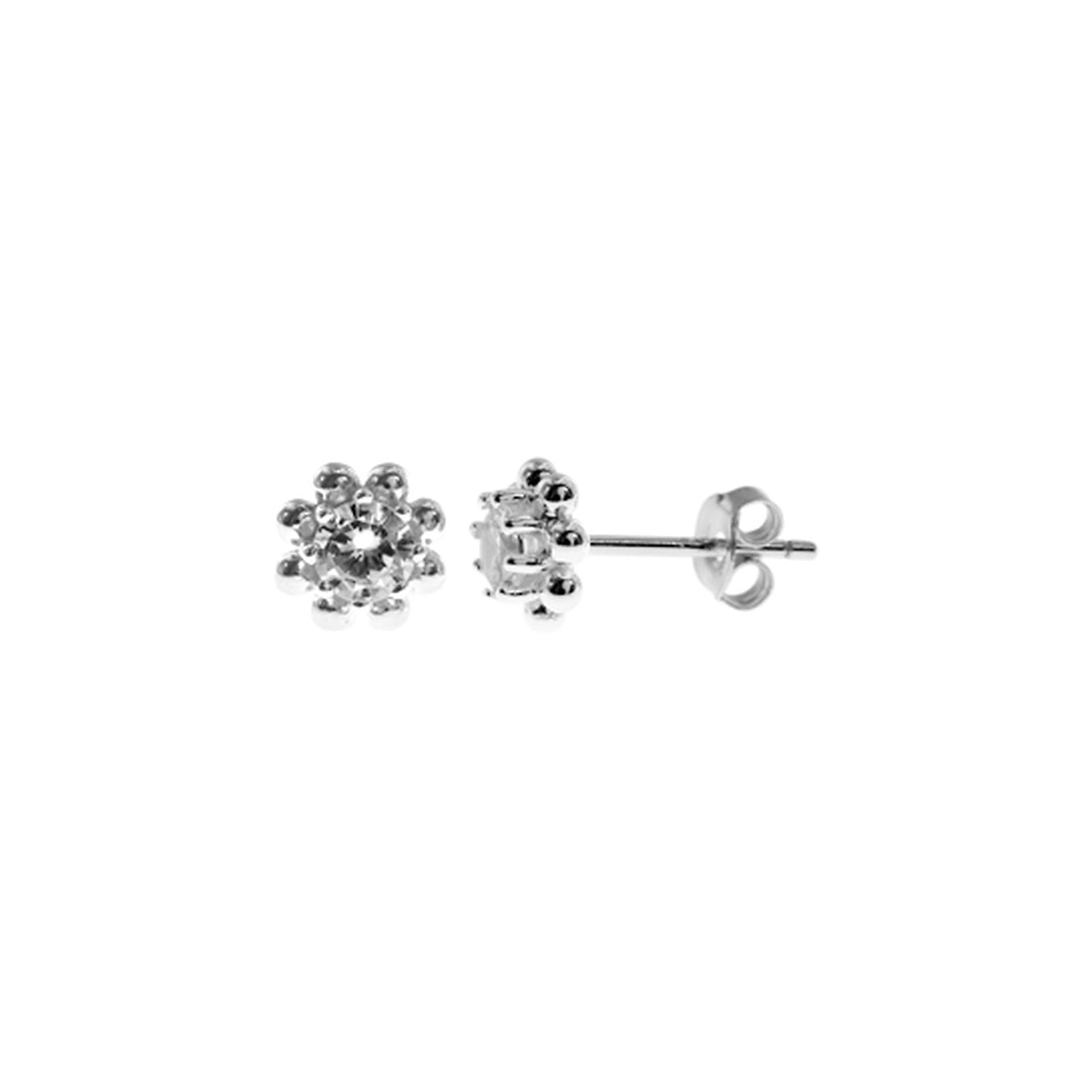 Davina single CZ bobble surround studs