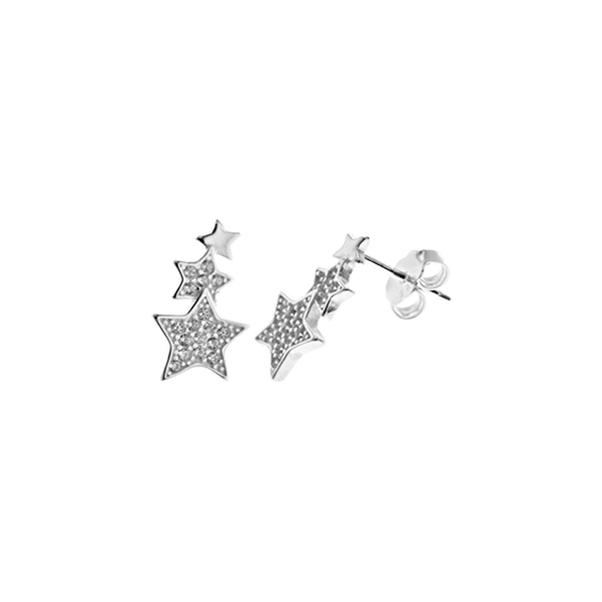 Carrie triple star CZ studs