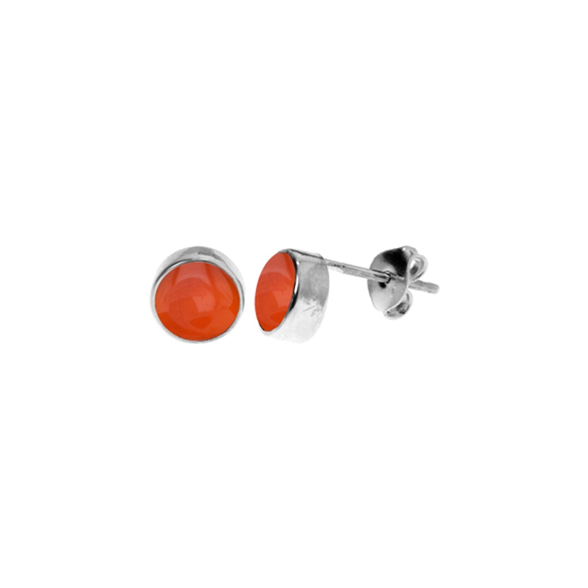 Samira plain round carnelian studs