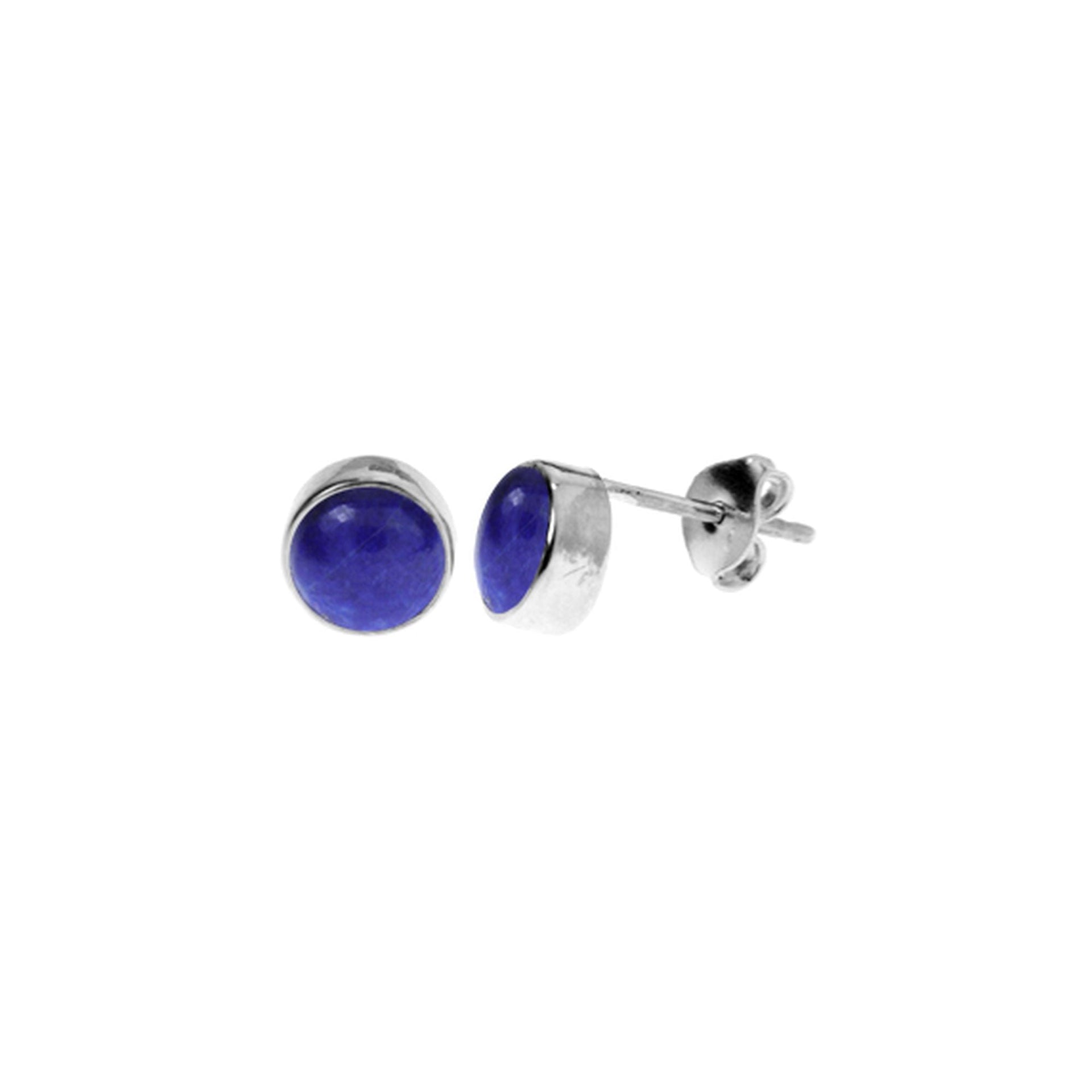 Samira plain round lapis lazuli studs
