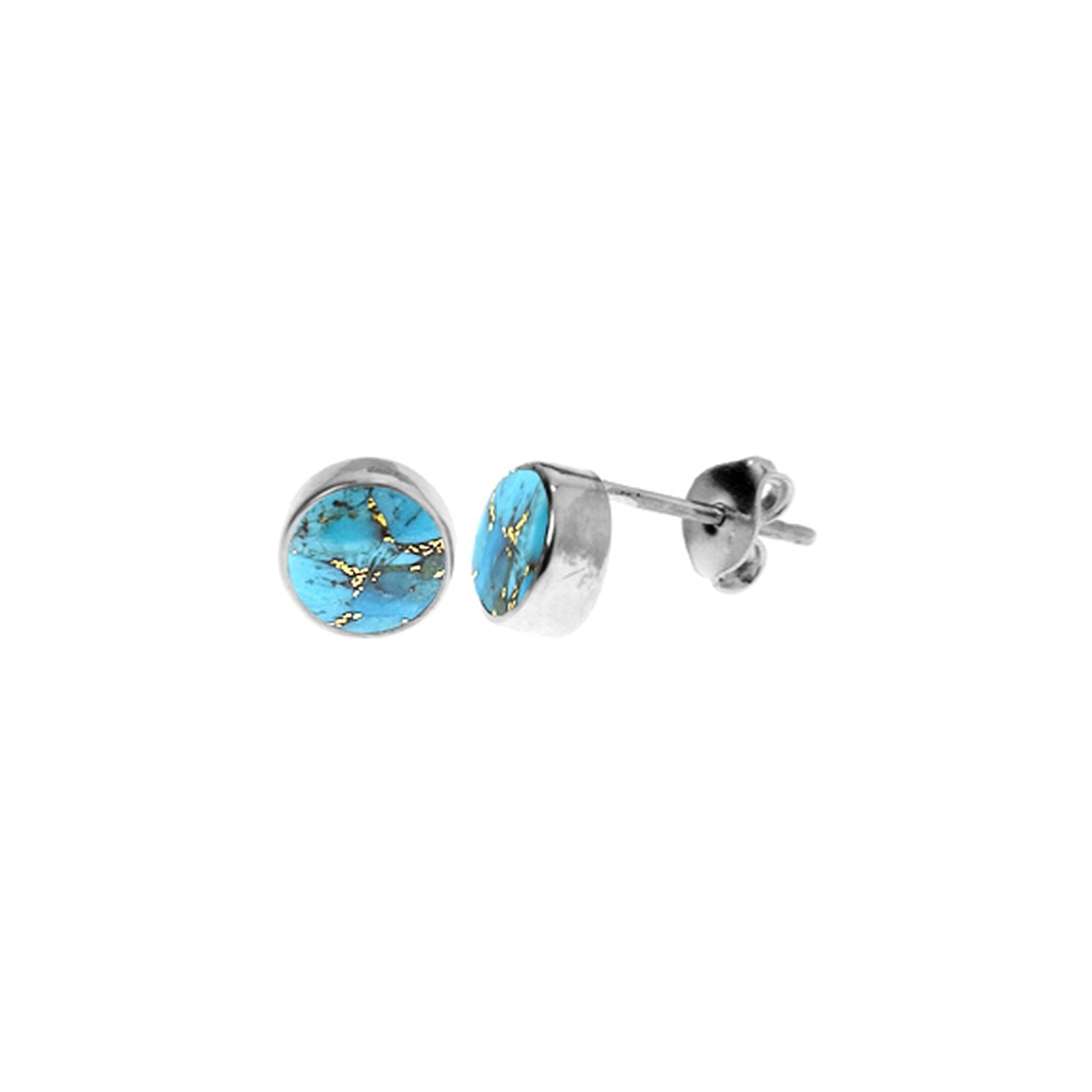 Samira plain round blue mohave studs