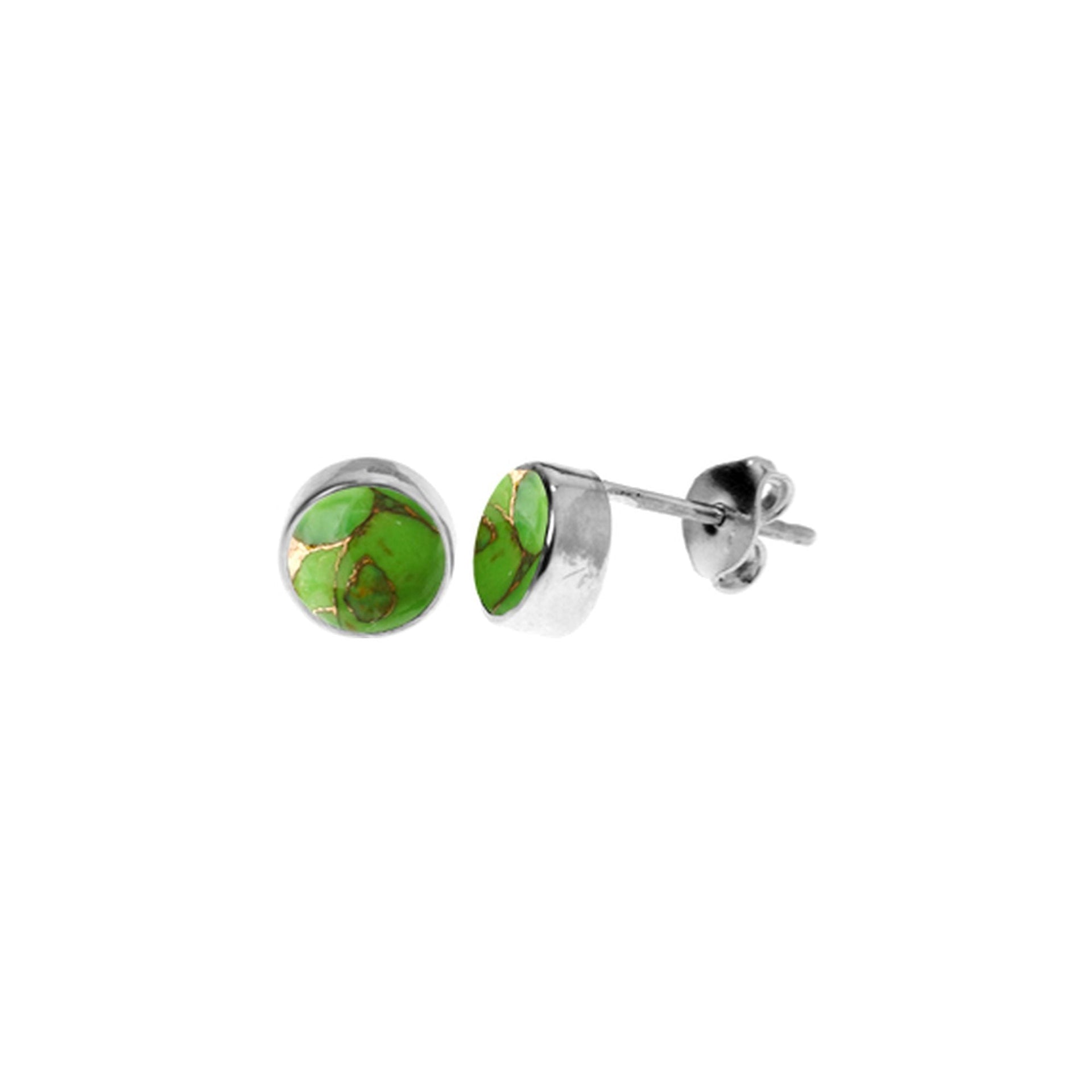 Samira plain round green mohave studs