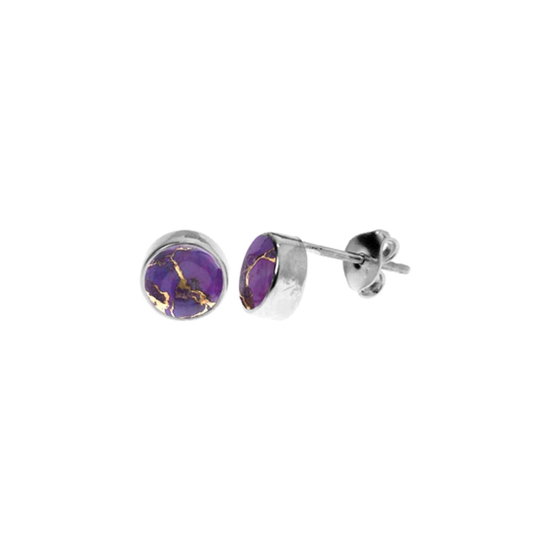 Samira plain round purple mohave studs