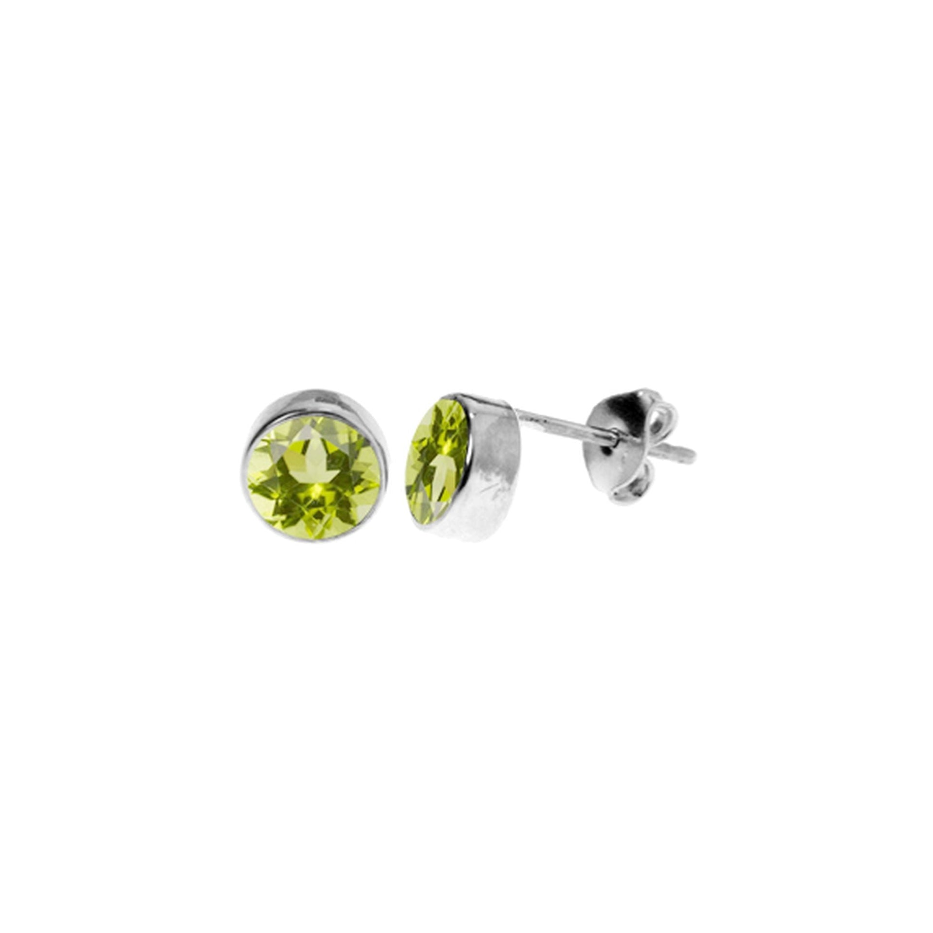 Samira plain round peridot facet studs