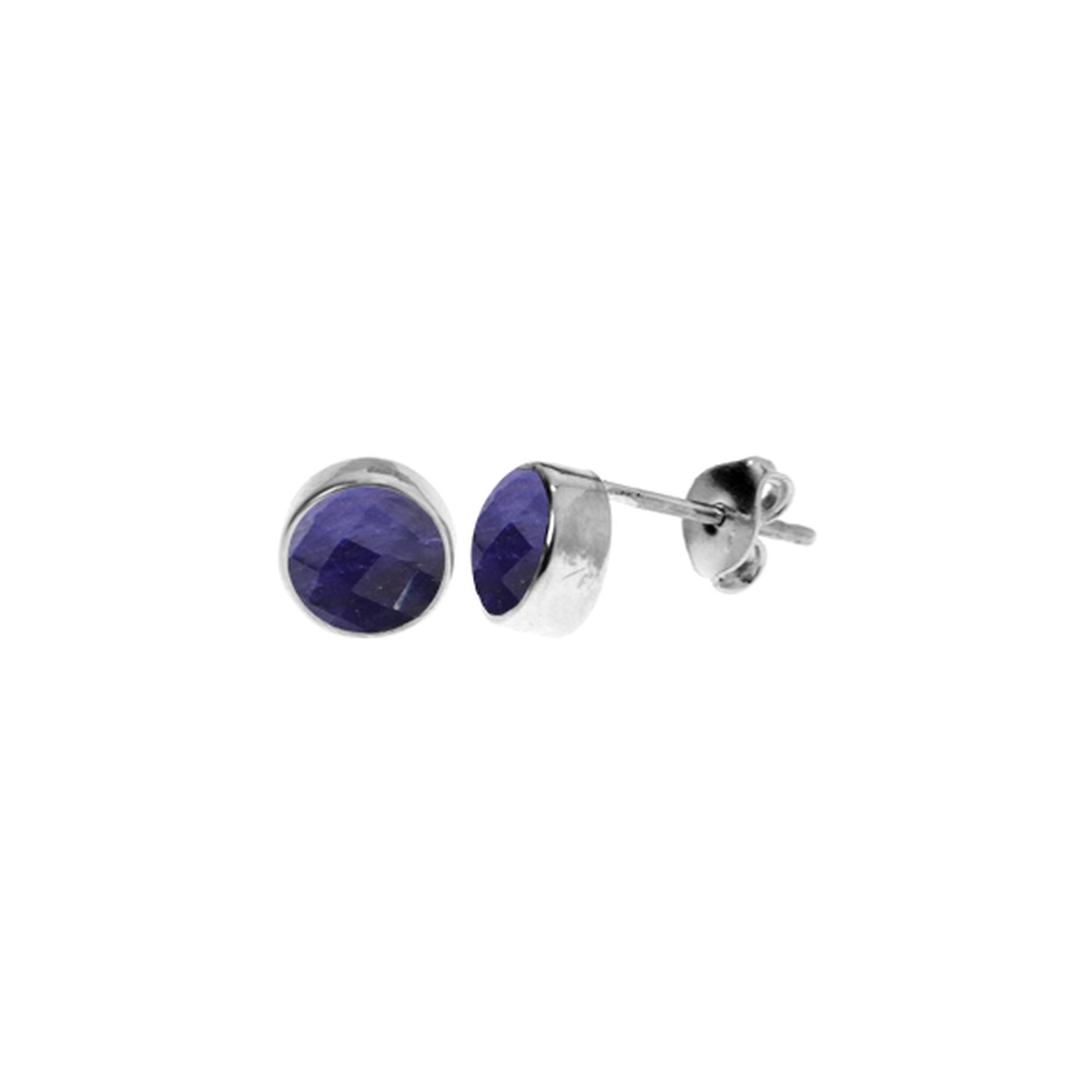 Samira plain round sapphire quartz studs