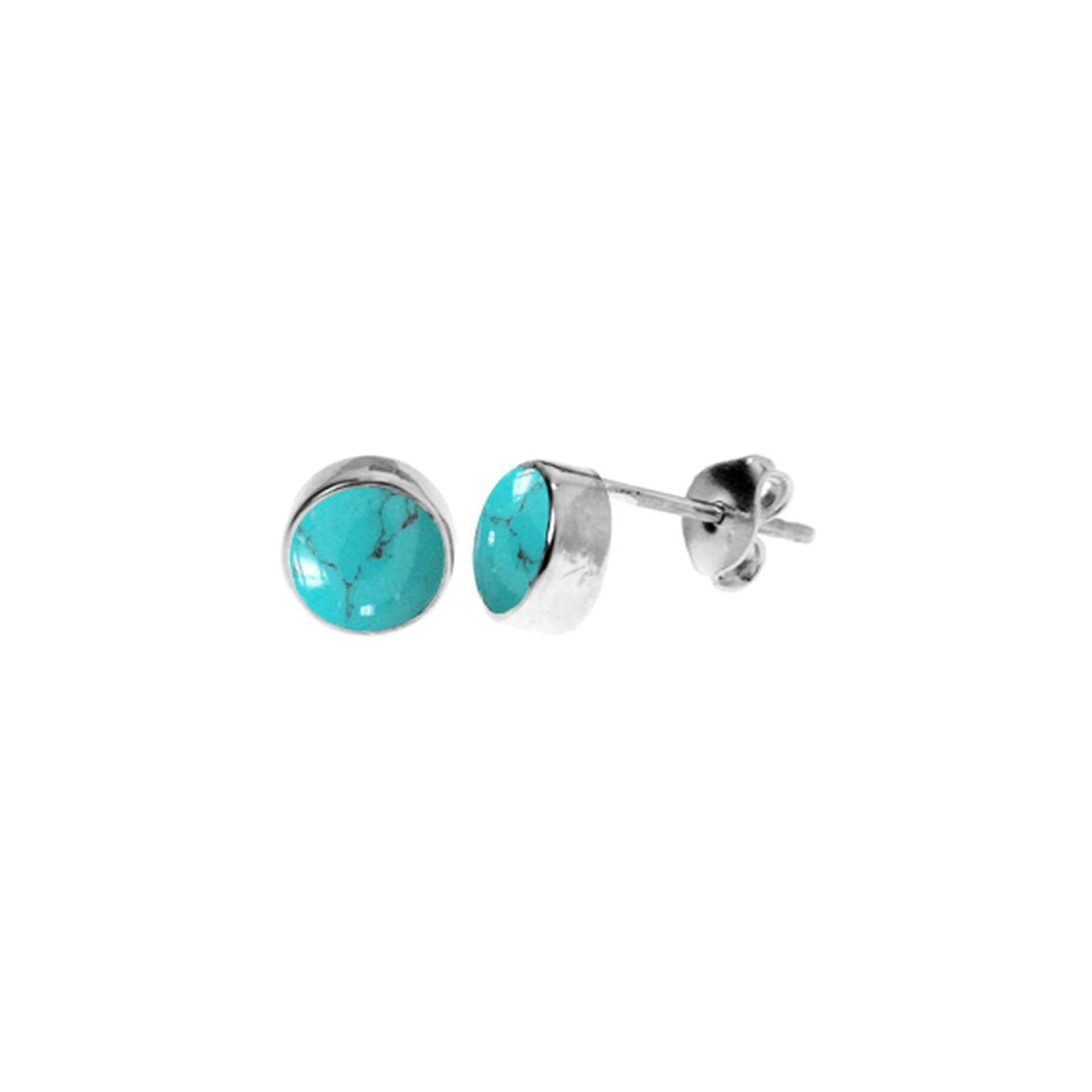 Samira plain round turquoise studs