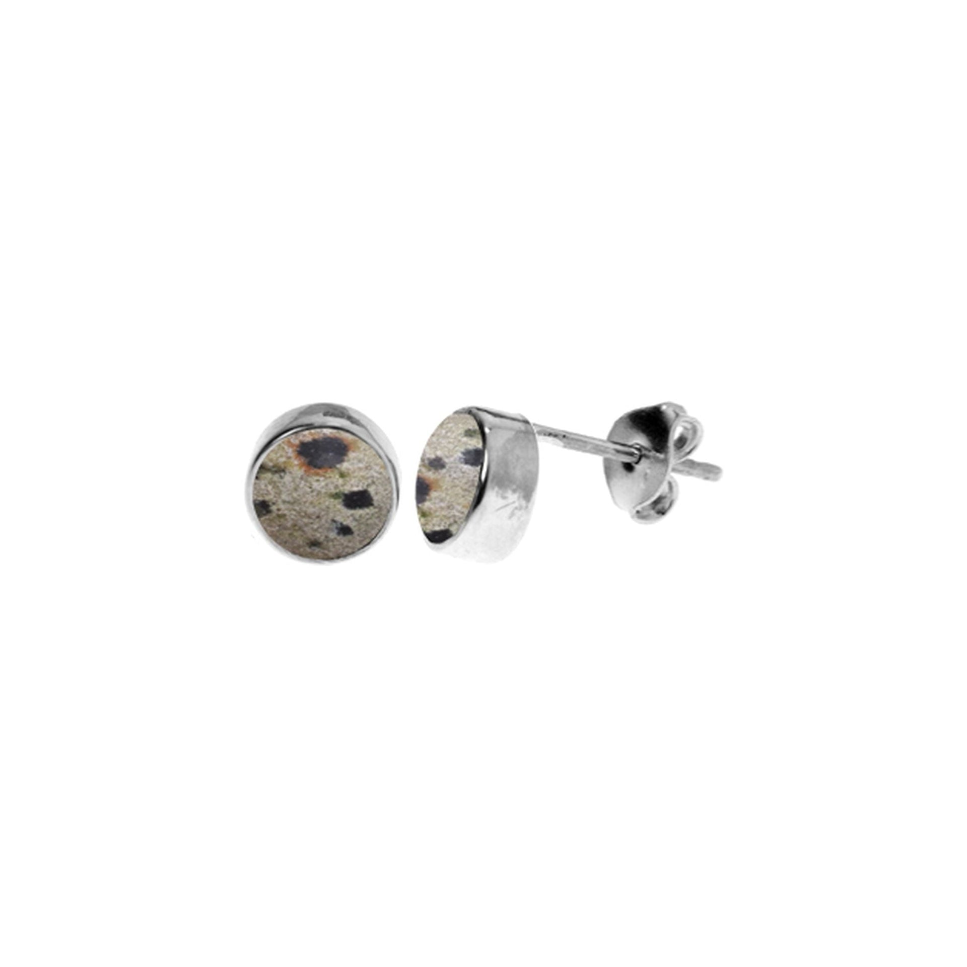 Samira dalmatian jasper round plain studs