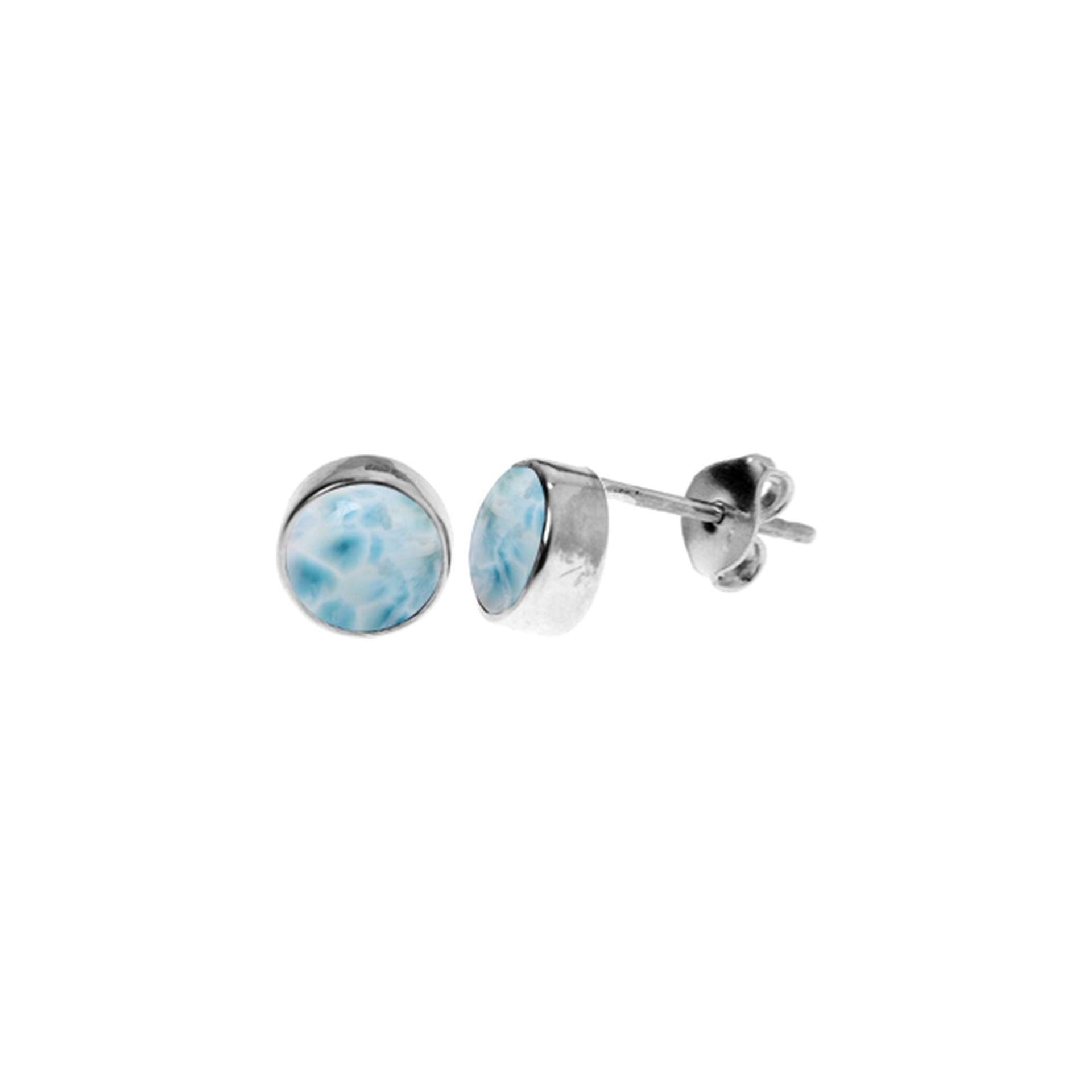 Samira larimar round plain studs