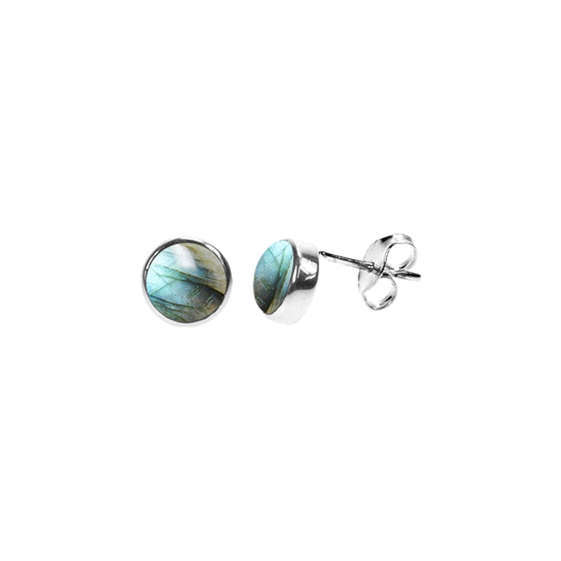 Samira labradorite round plain studs