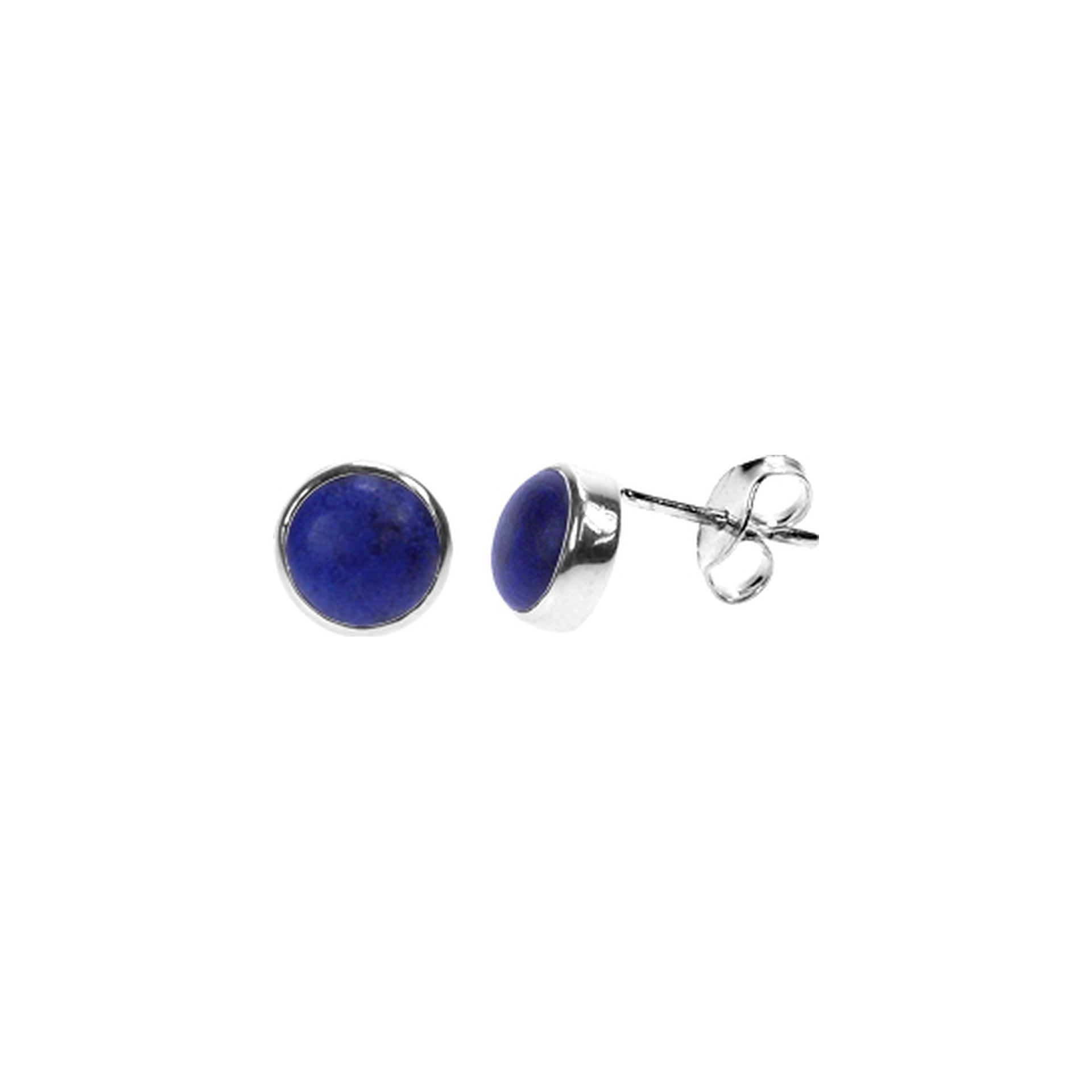 Samira lapis lazuli round plain studs