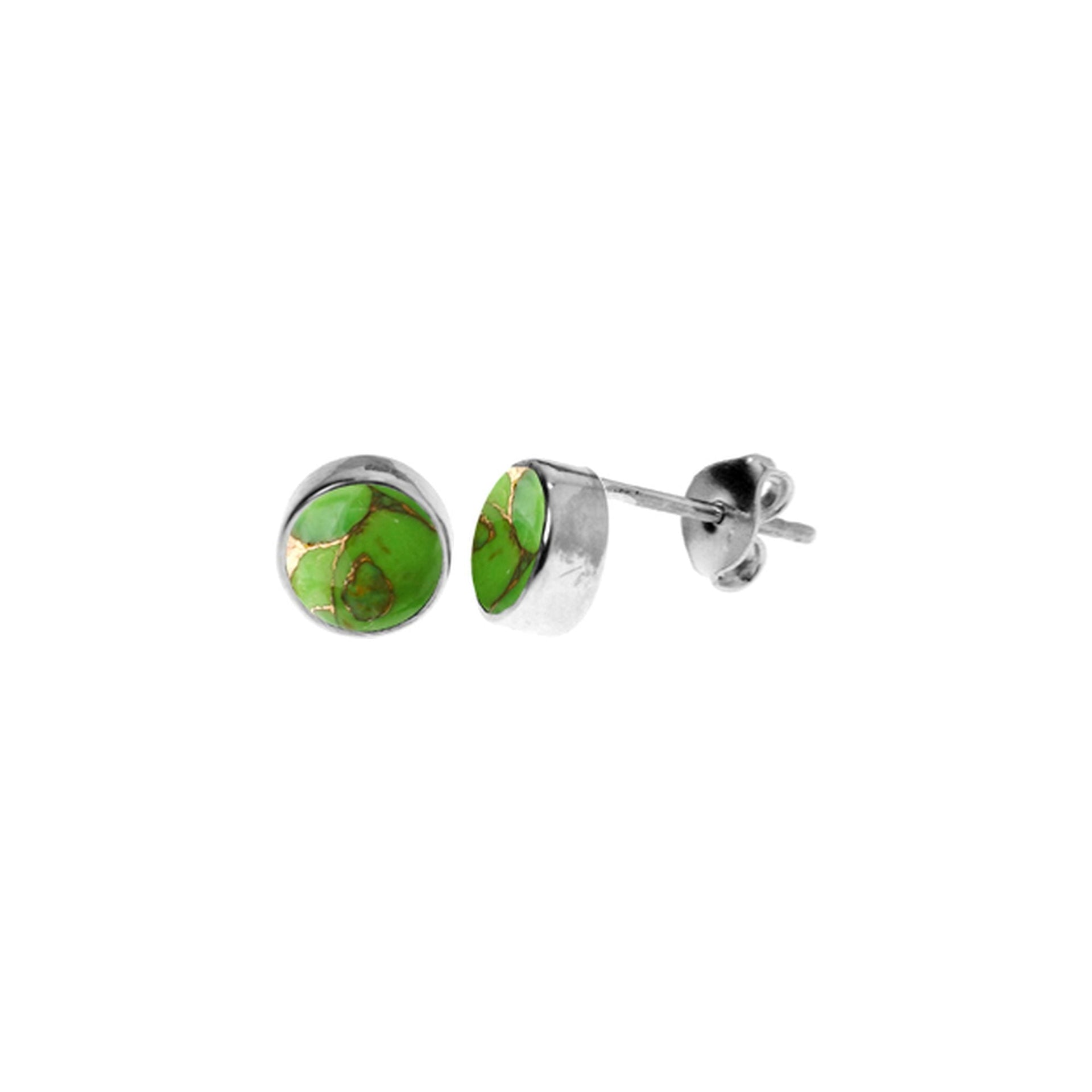 Samira green mohave round plain studs