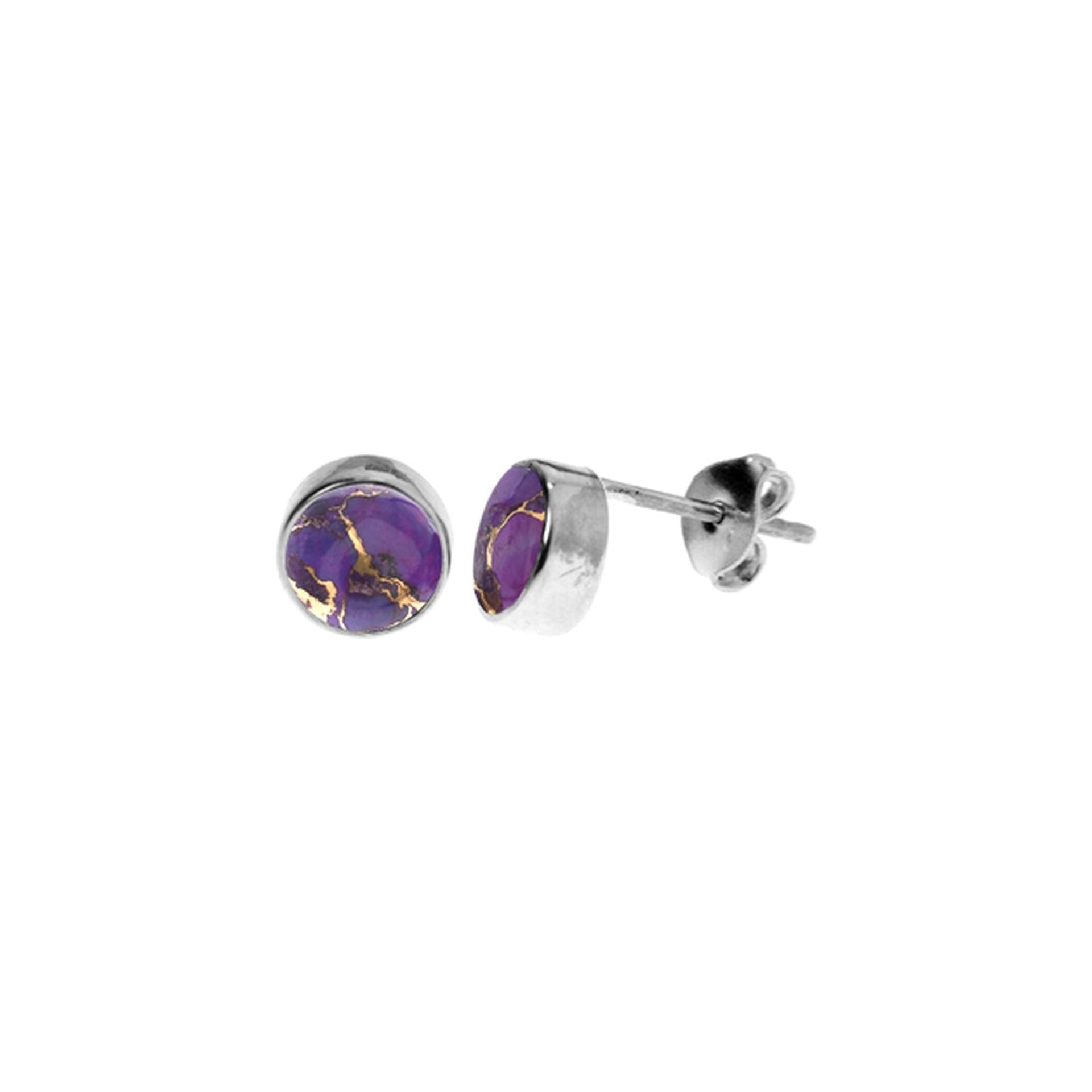 Samira purple mohave round plain studs