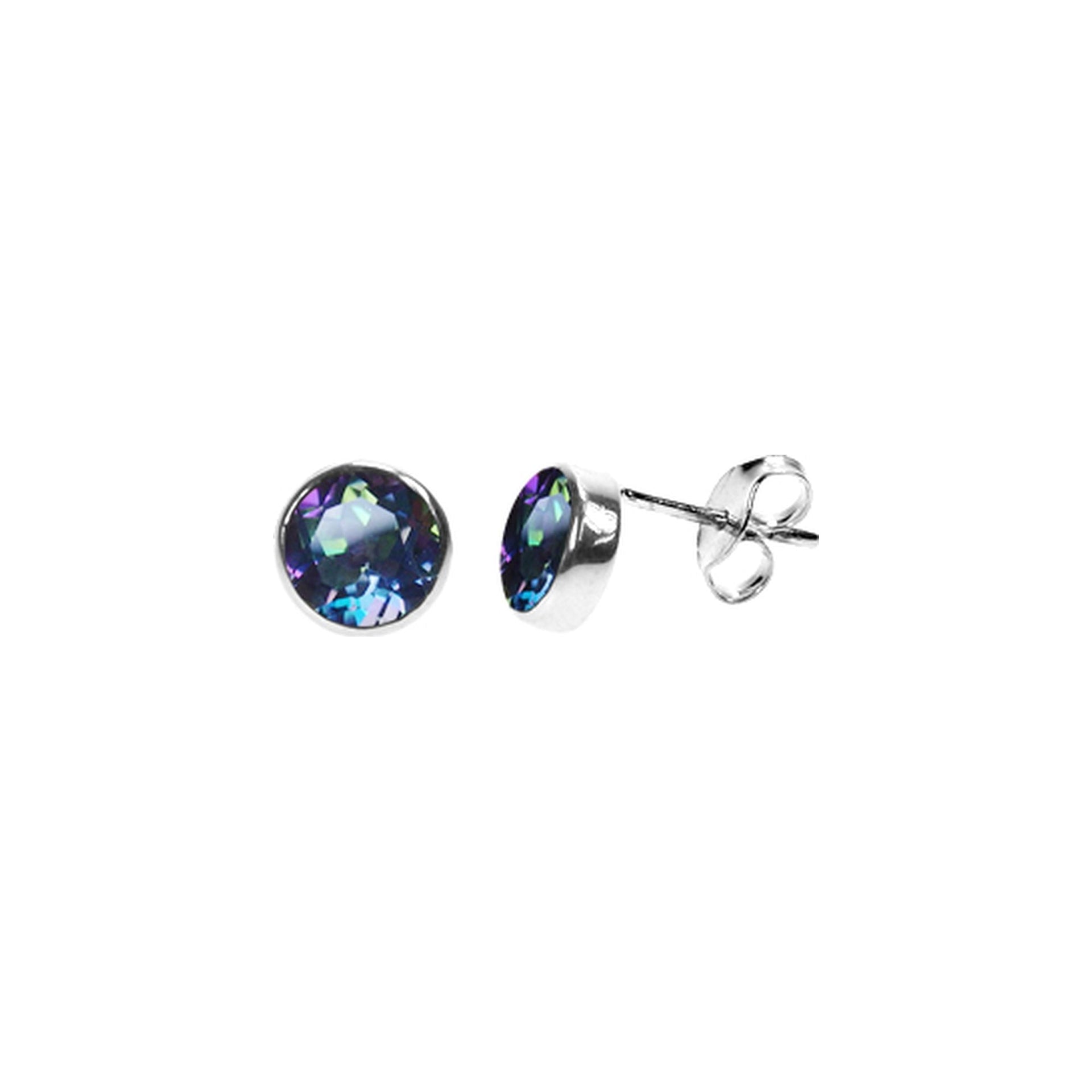 Samira mystic topaz round plain studs