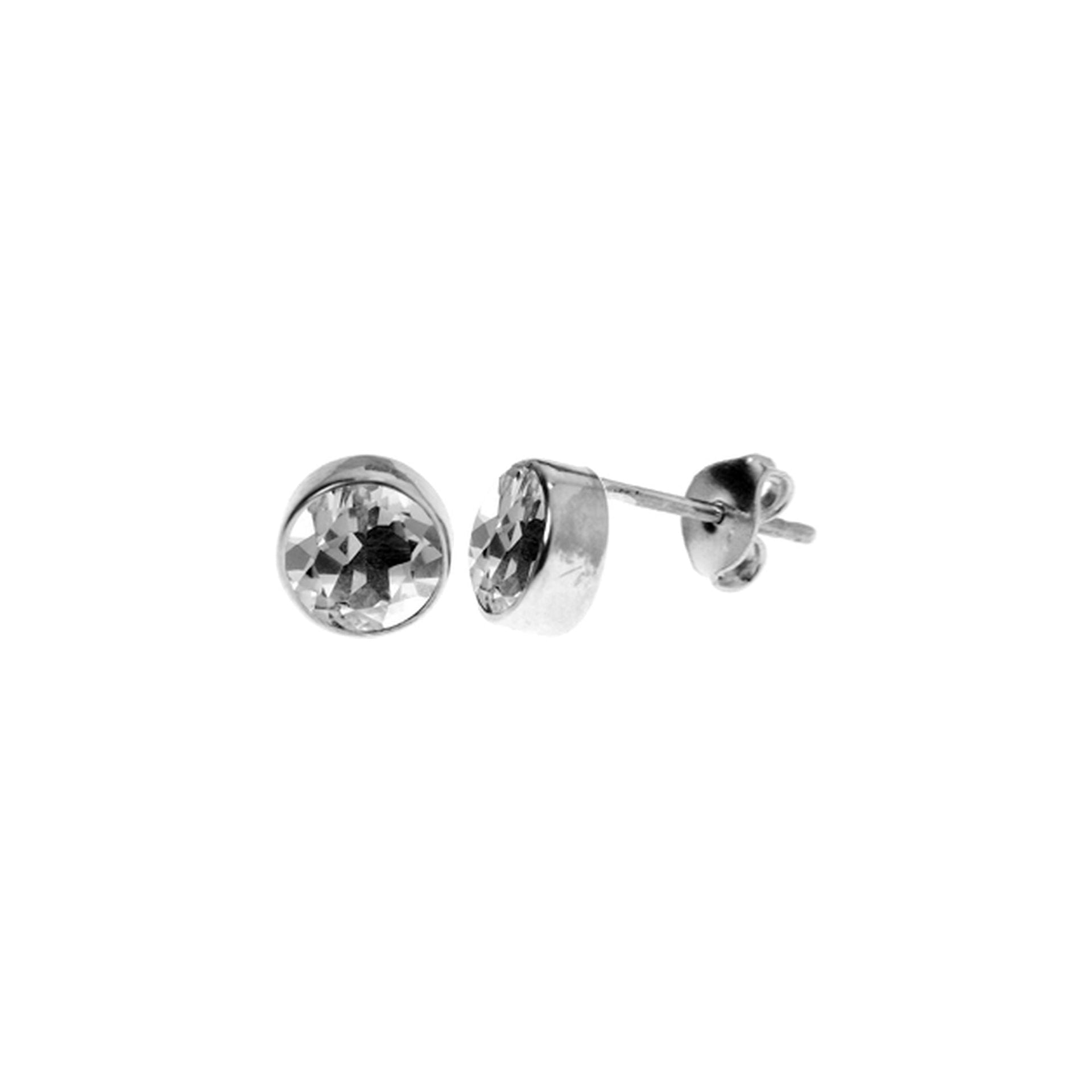 Samira quartz round plain studs
