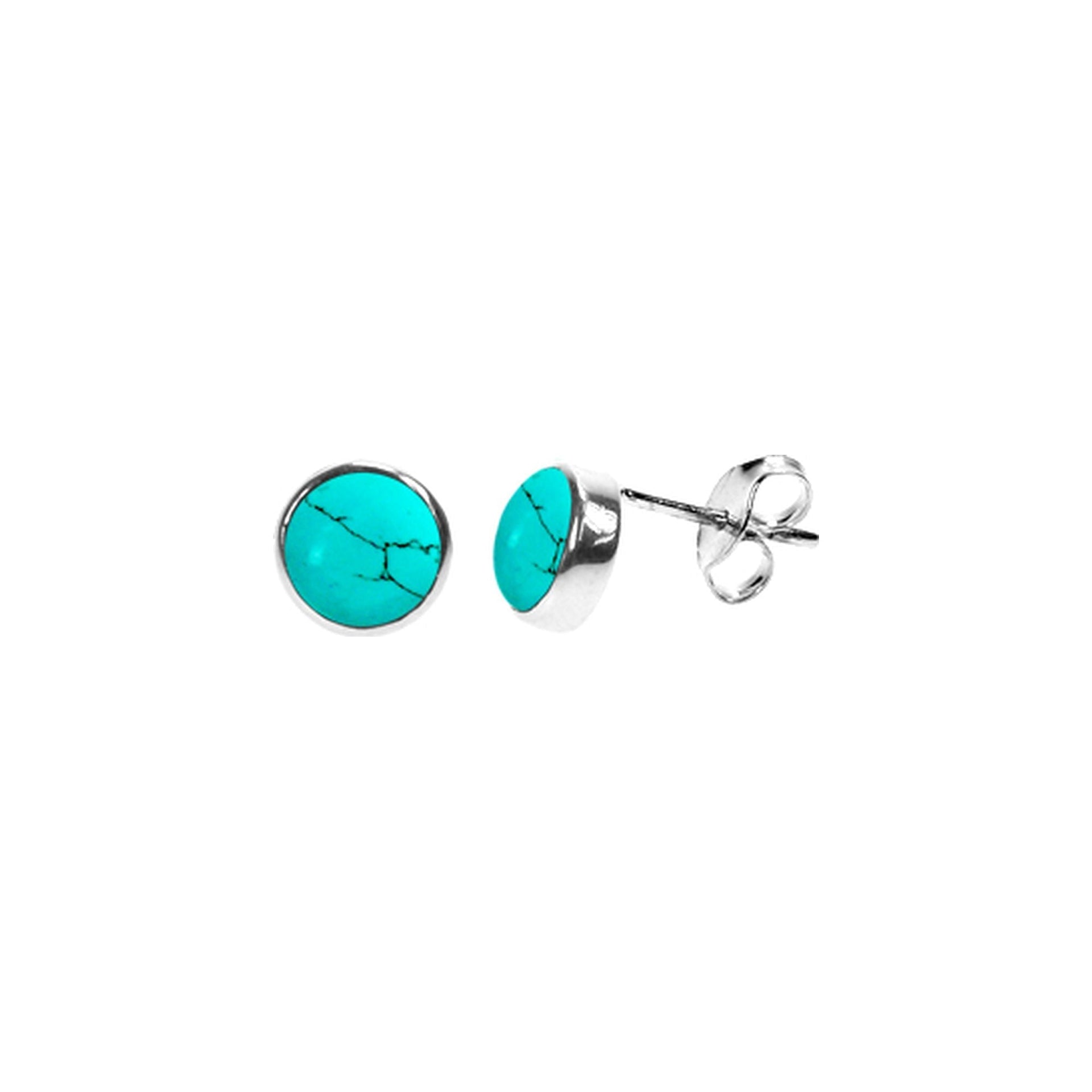 Samira turquoise round plain studs