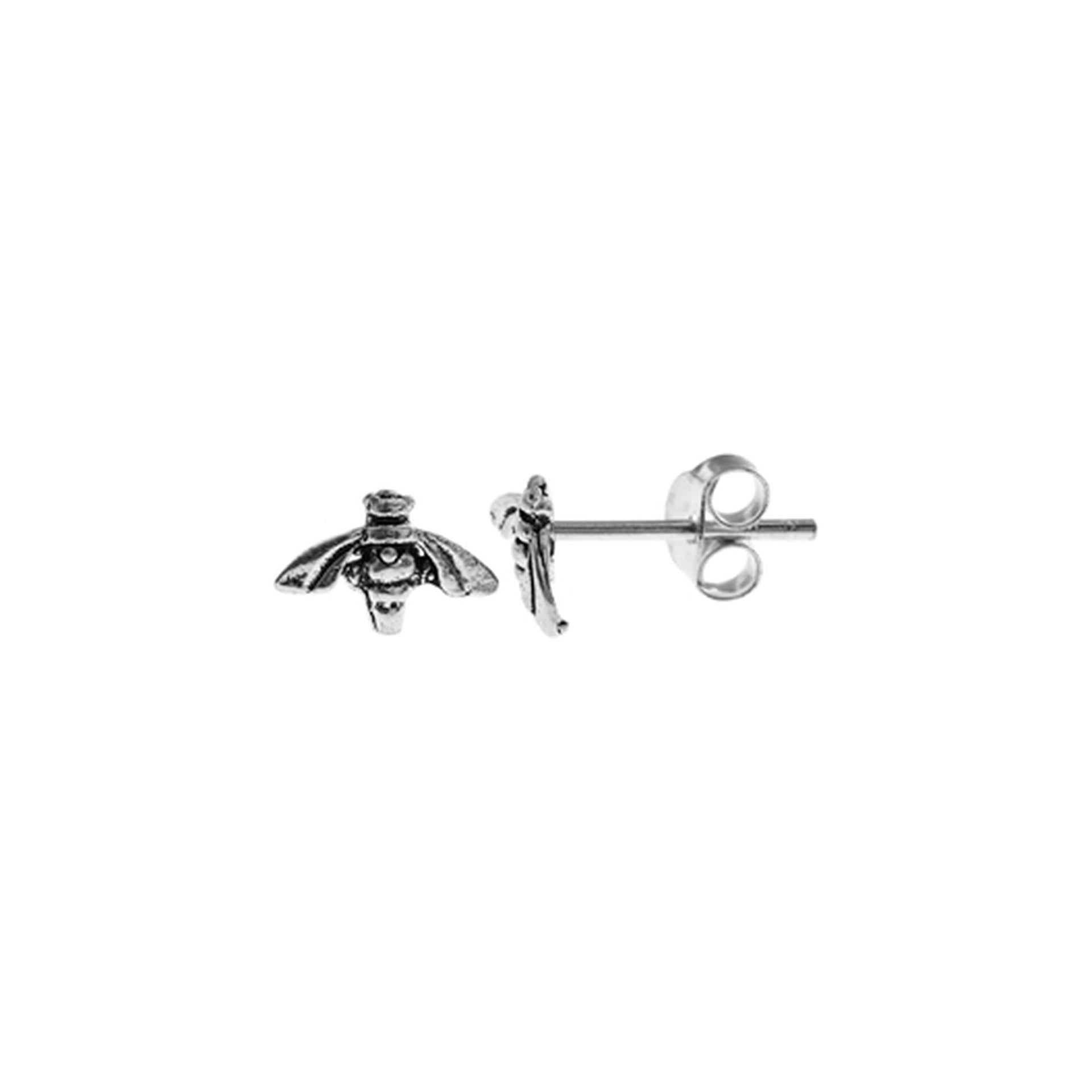 Smile tiny oxidised bee studs