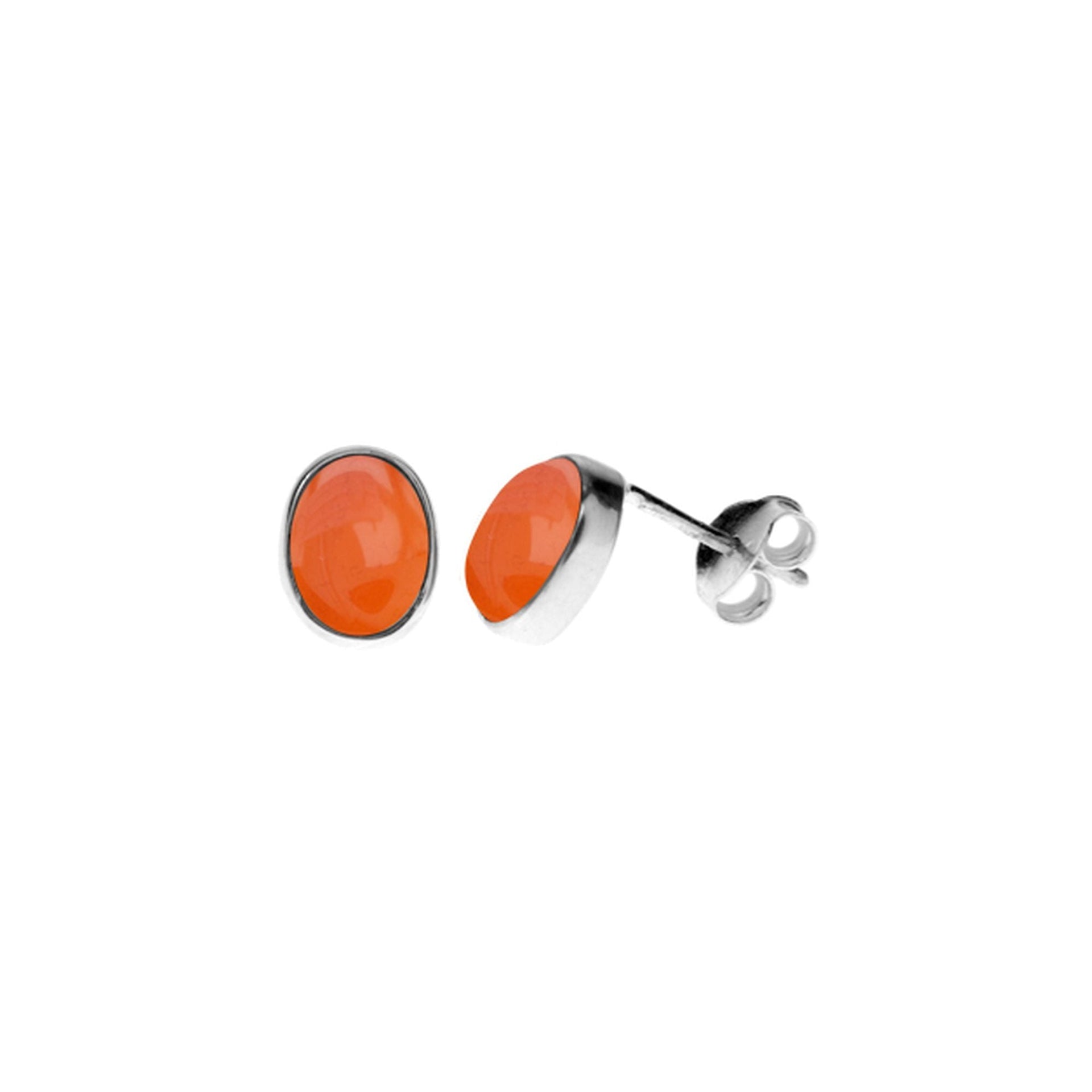 Samira carnelian oval plain studs