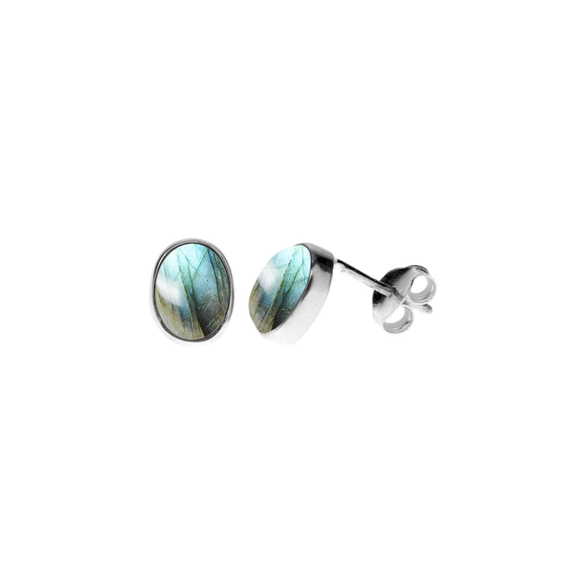 Samira labradorite oval plain studs