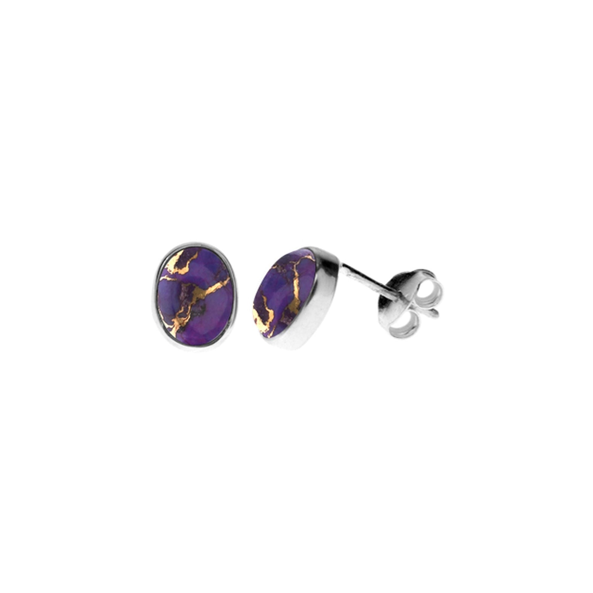 Samira purple mohave oval plain studs