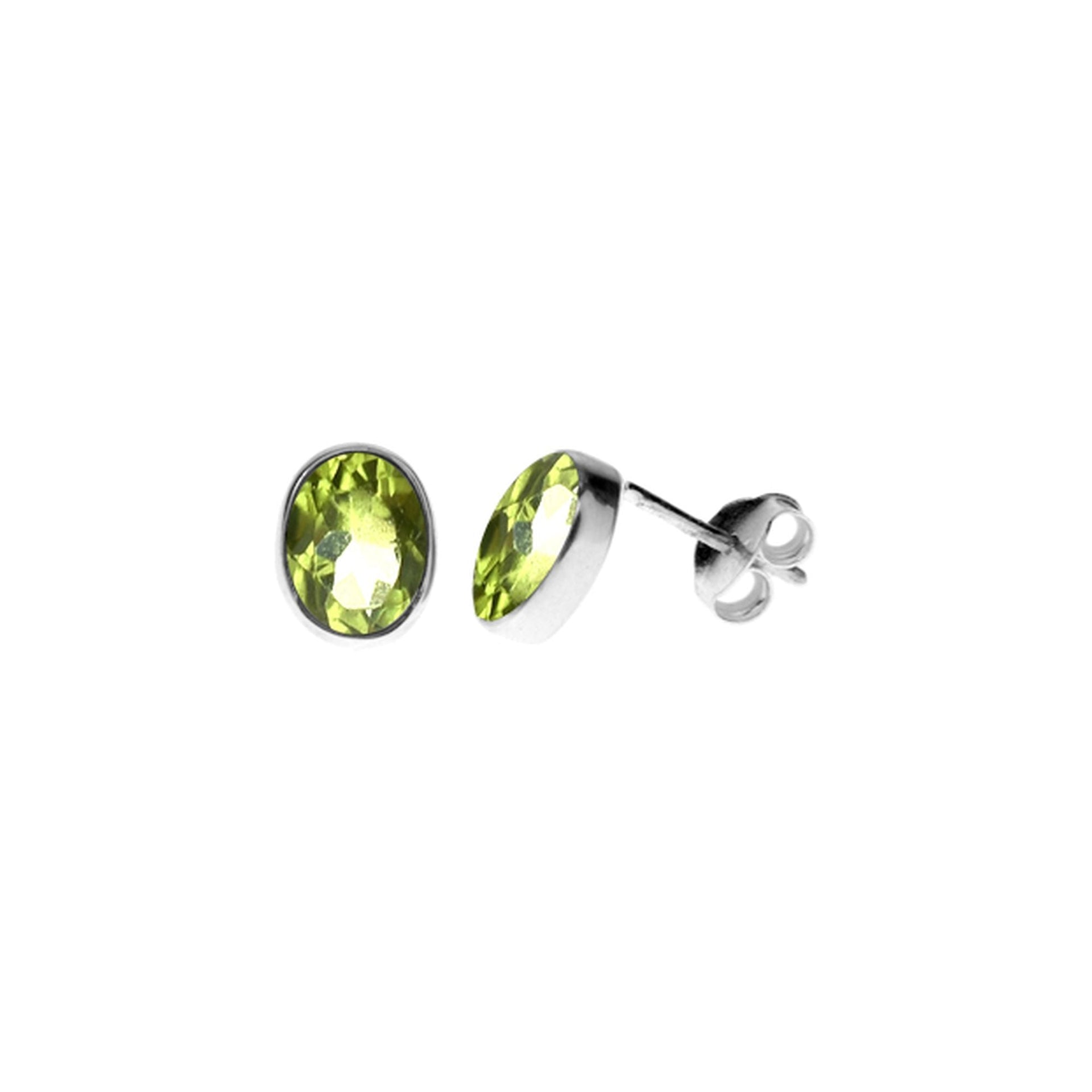 Samira peridot facet oval plain studs