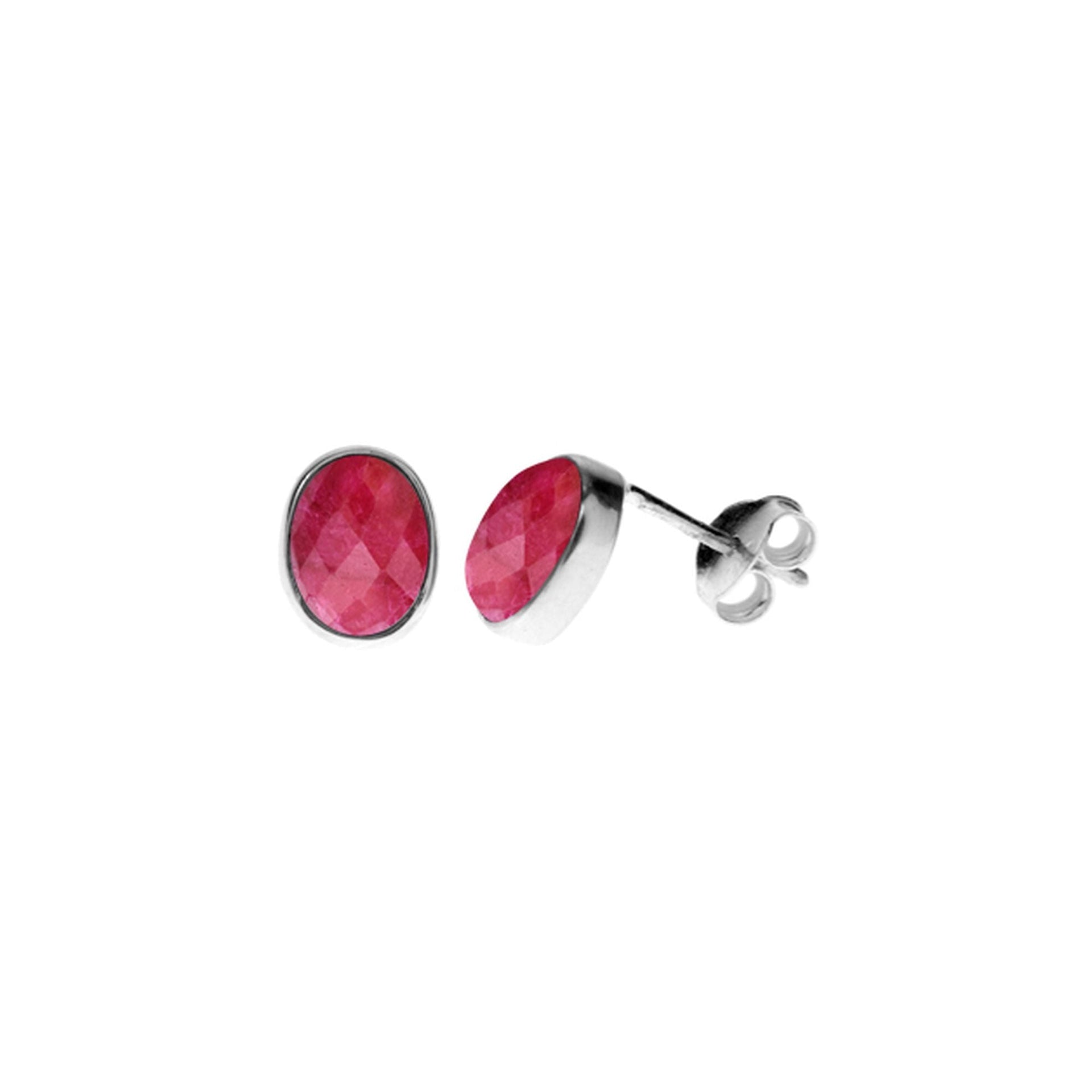 Samira ruby quartz oval plain studs