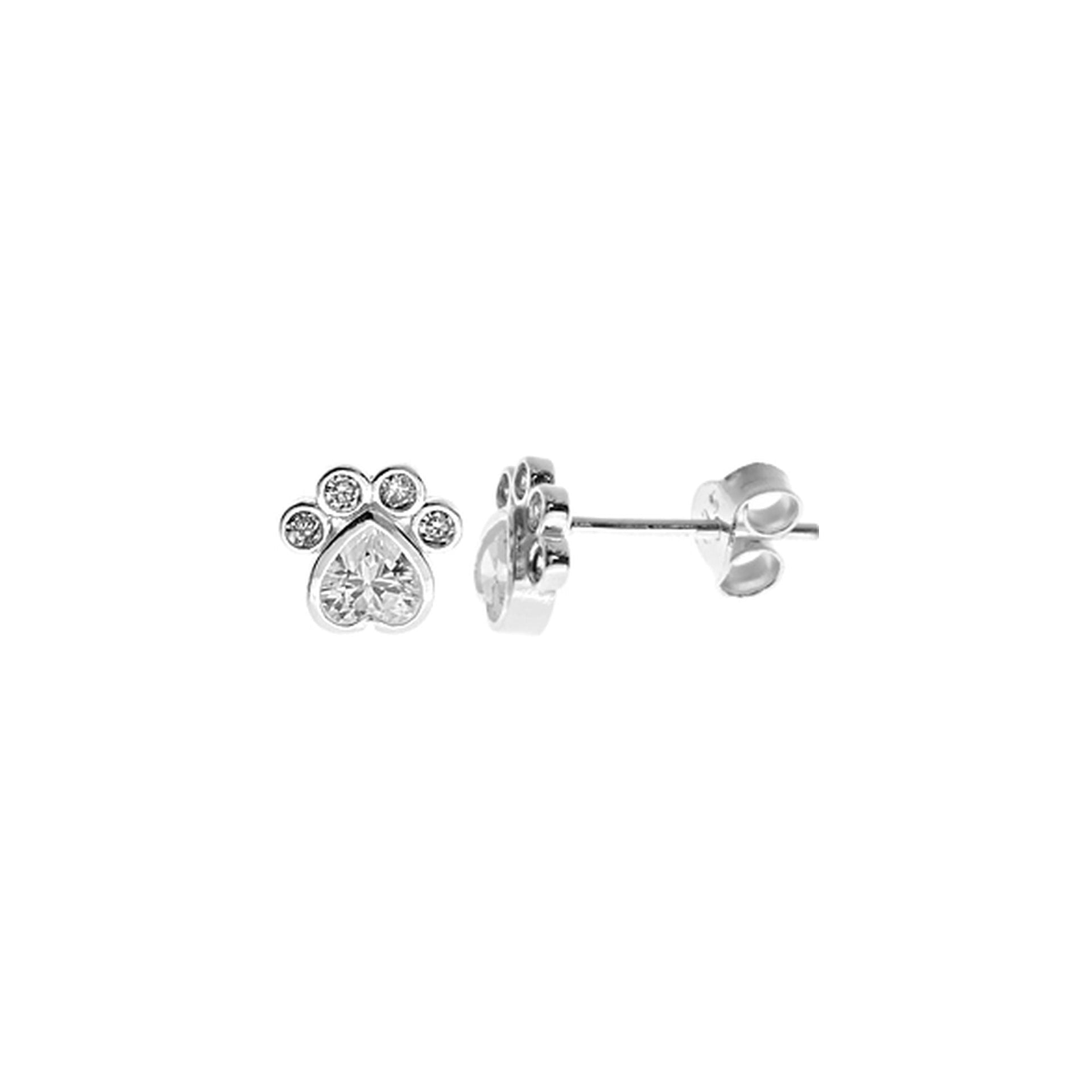 Alianna paw print CZ studs