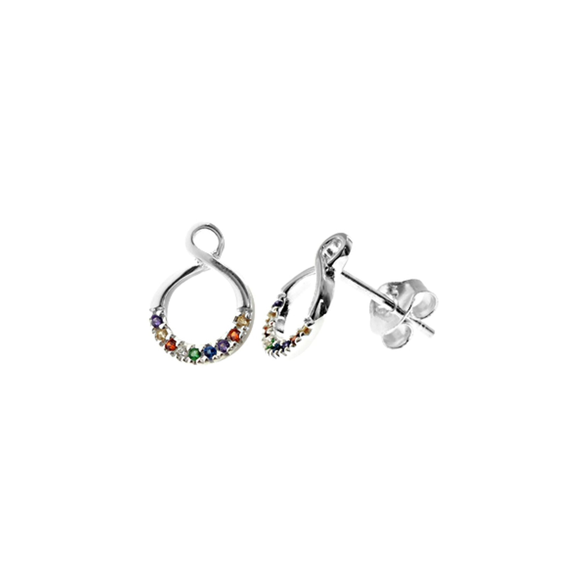 Callista rainbow CZ infinity studs