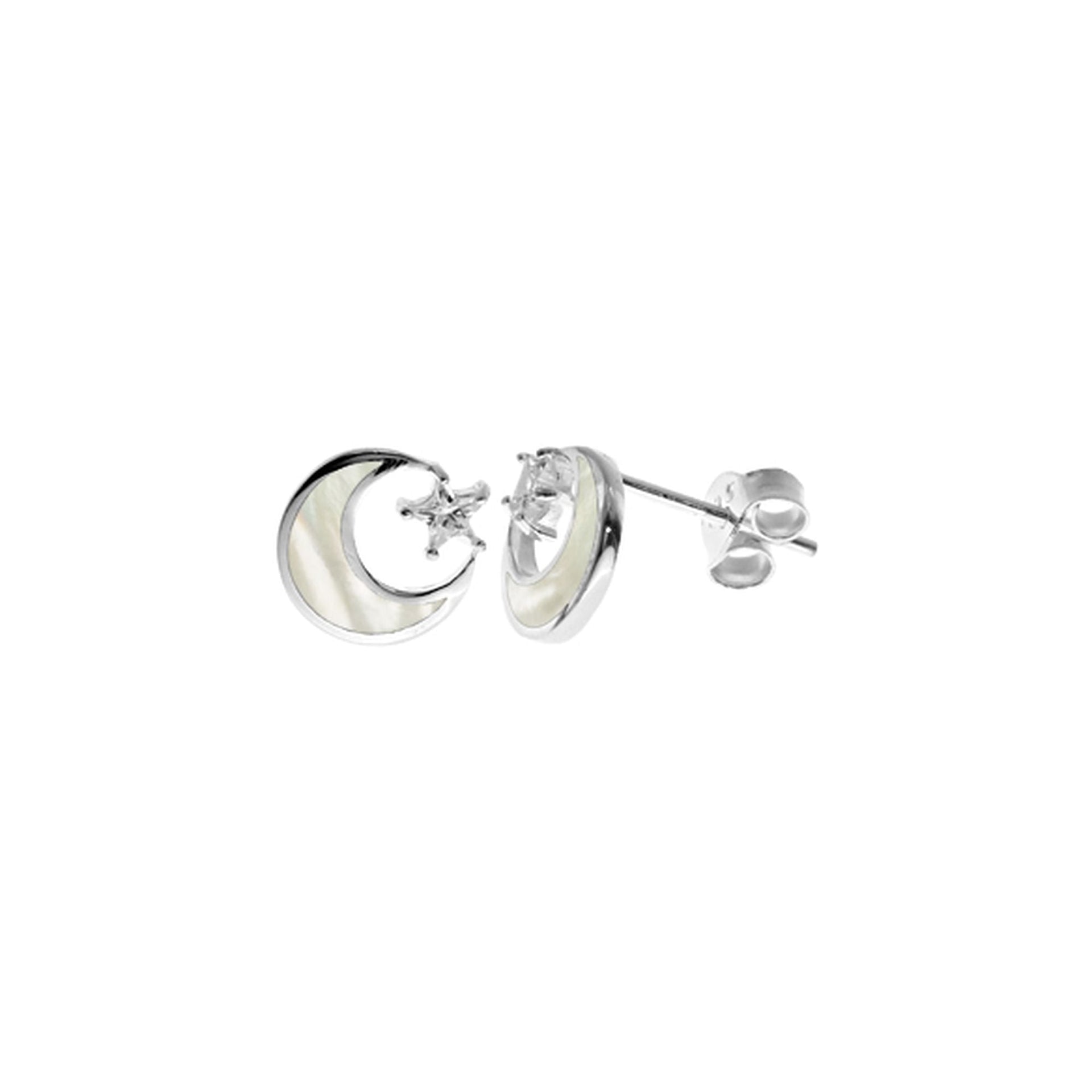 Bronwen mother of pearl & CZ moon studs