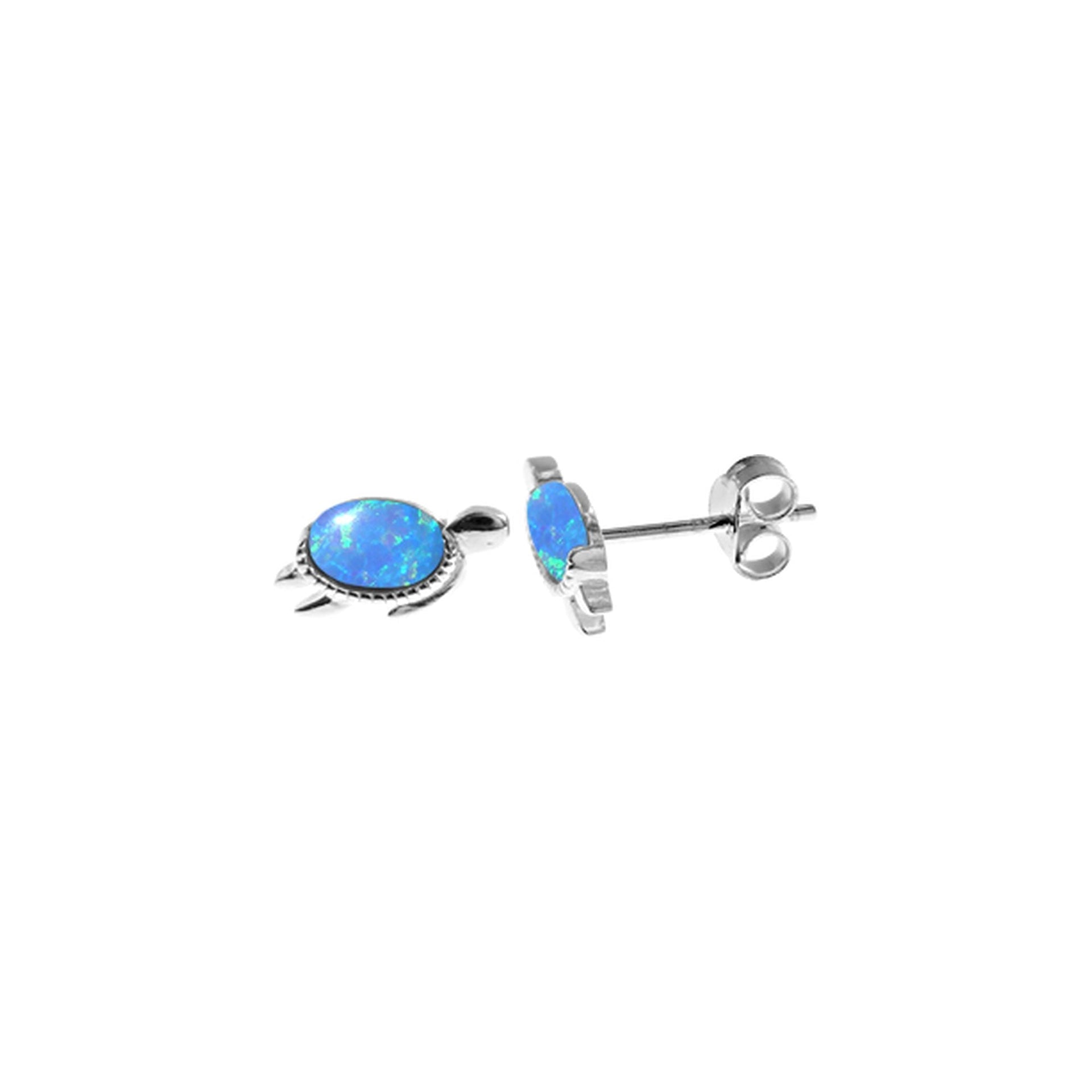 Sasha blue opalique turtle studs