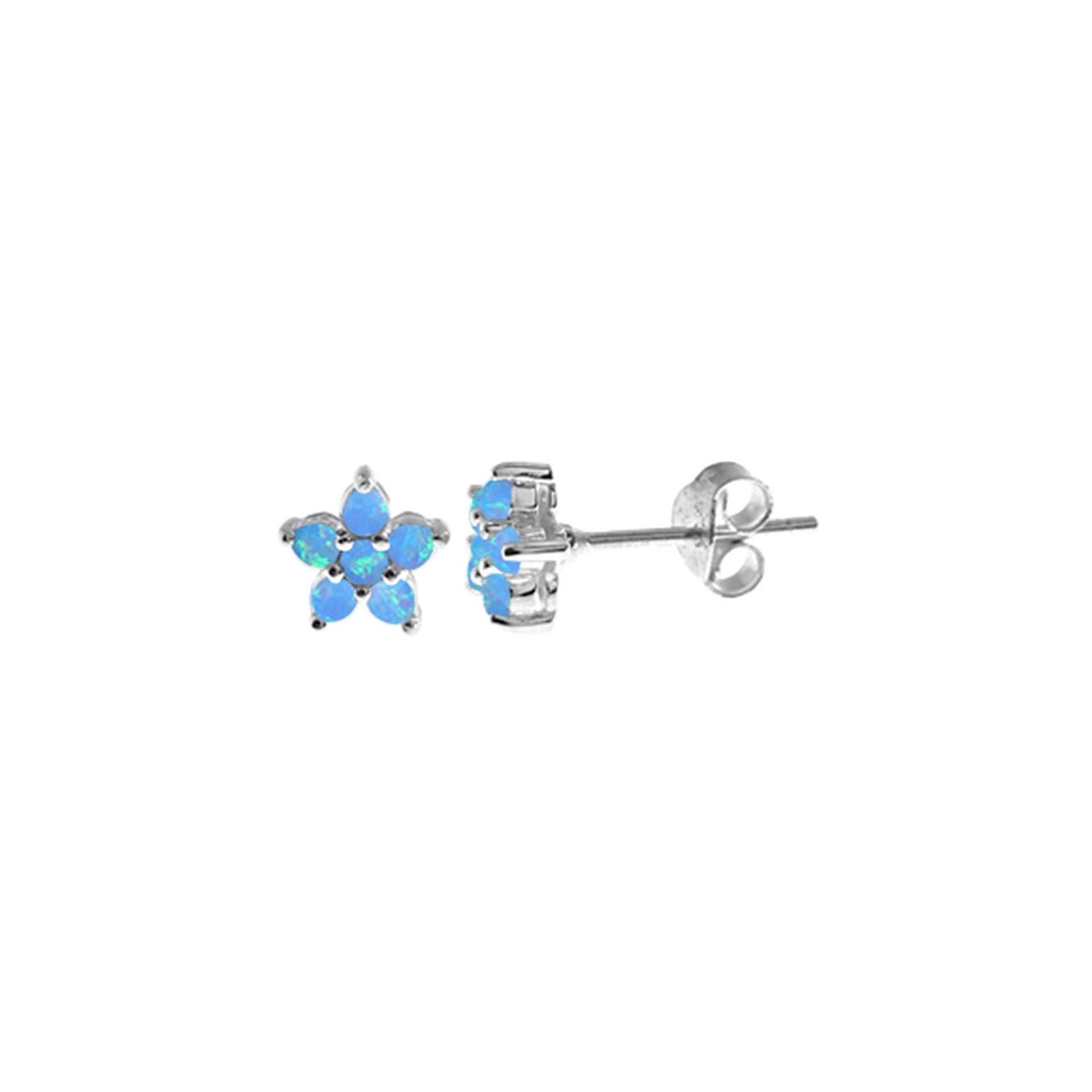 Bethan elegant blue opalique star studs