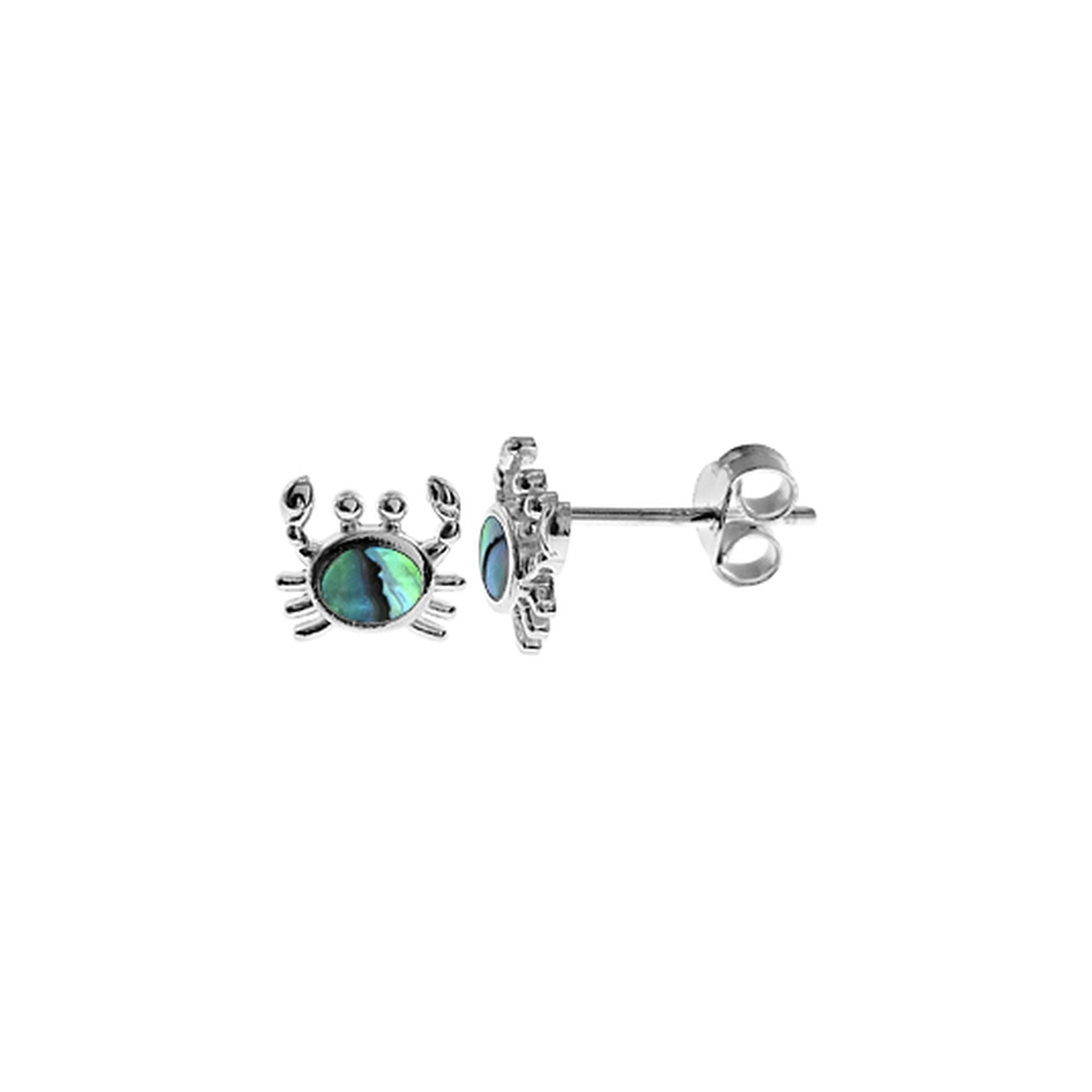 Leona paua shell set silver crab studs