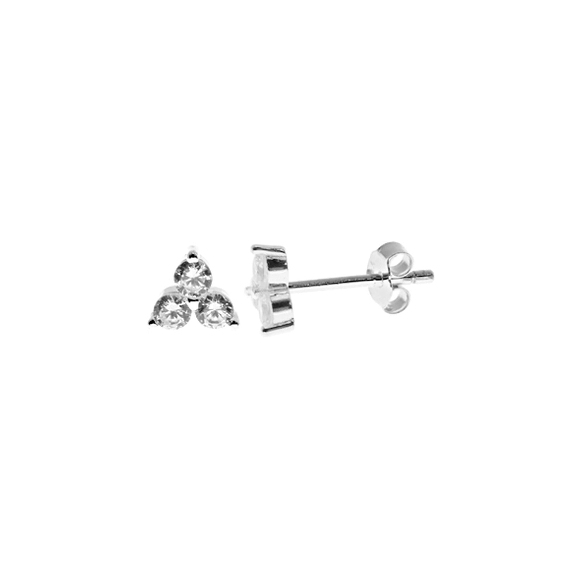Davina triple CZ triangle studs