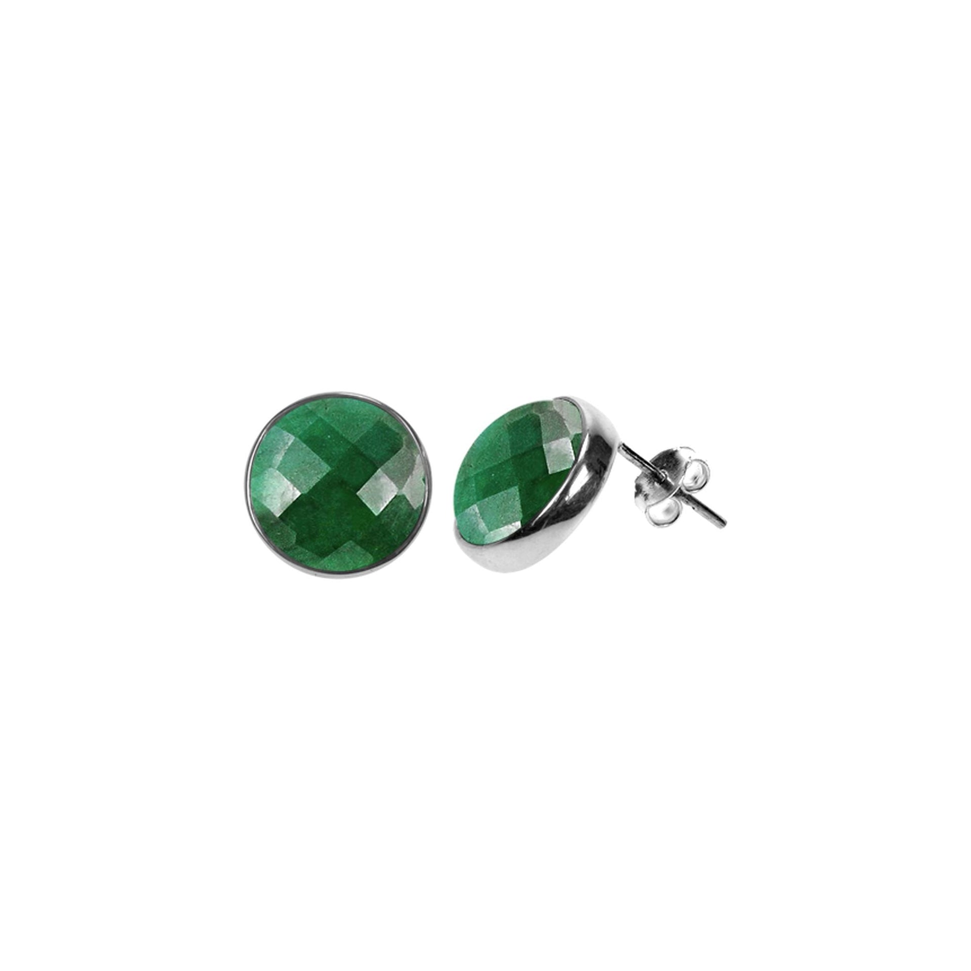 Samira large emerald quartz round studs